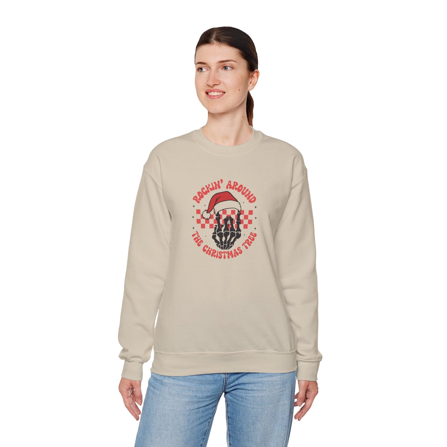 Rockin Around The Christmas Tree Unisex Heavy Blend™ Crewneck Sweatshirt