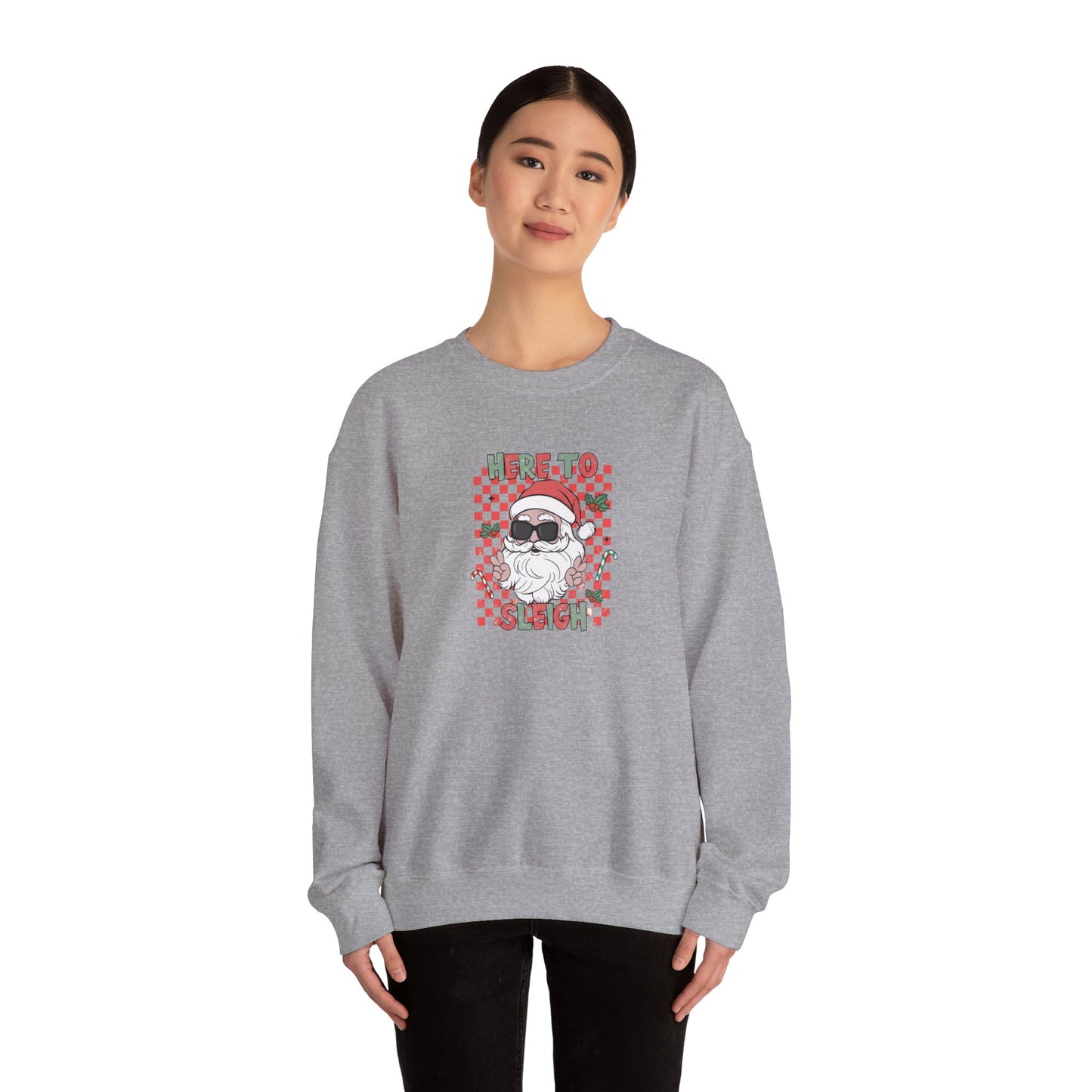 Here To Sleigh Heavy Blend™ Crewneck Sweatshirt