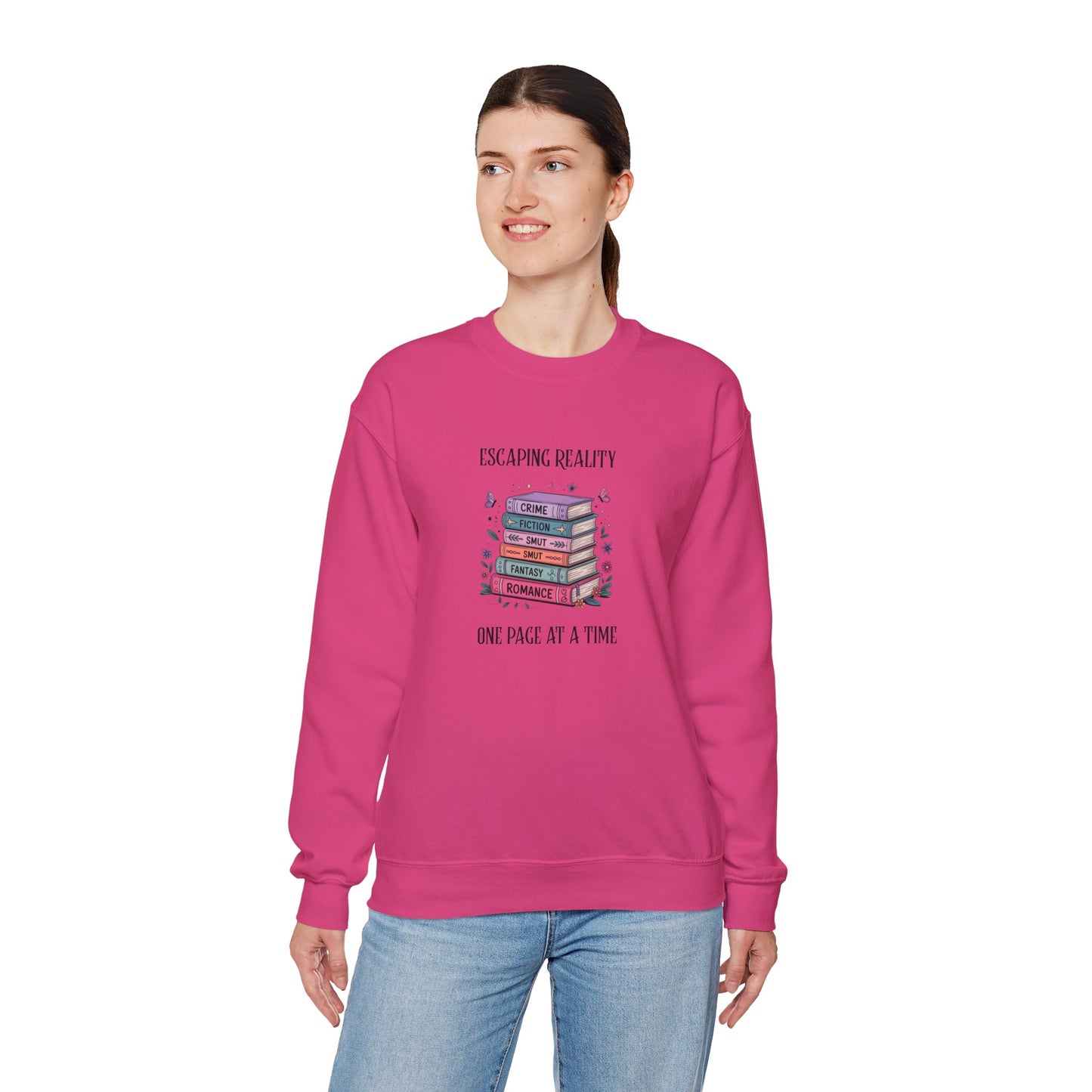 Escaping Reality One Page At A Time Heavy Blend™ Crewneck Sweatshirt