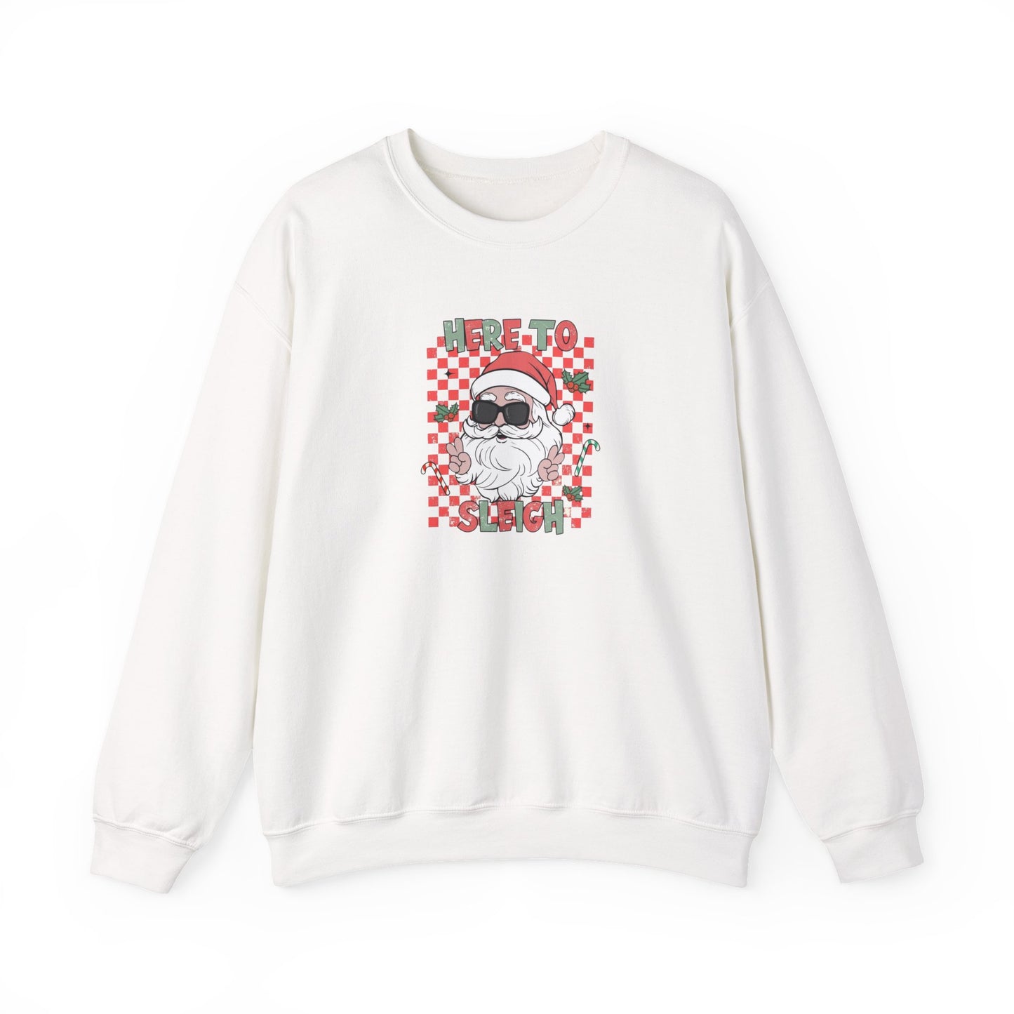 Here To Sleigh Heavy Blend™ Crewneck Sweatshirt