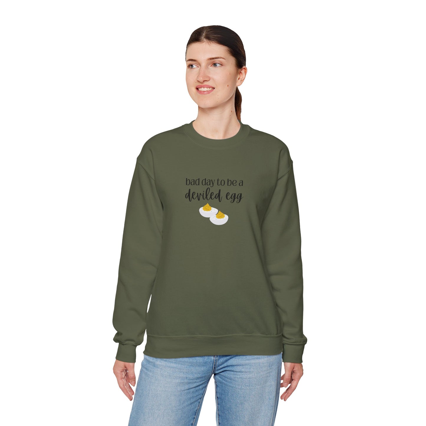 Bad Day to be a Deviled Egg Unisex Heavy Blend™ Crewneck Sweatshirt