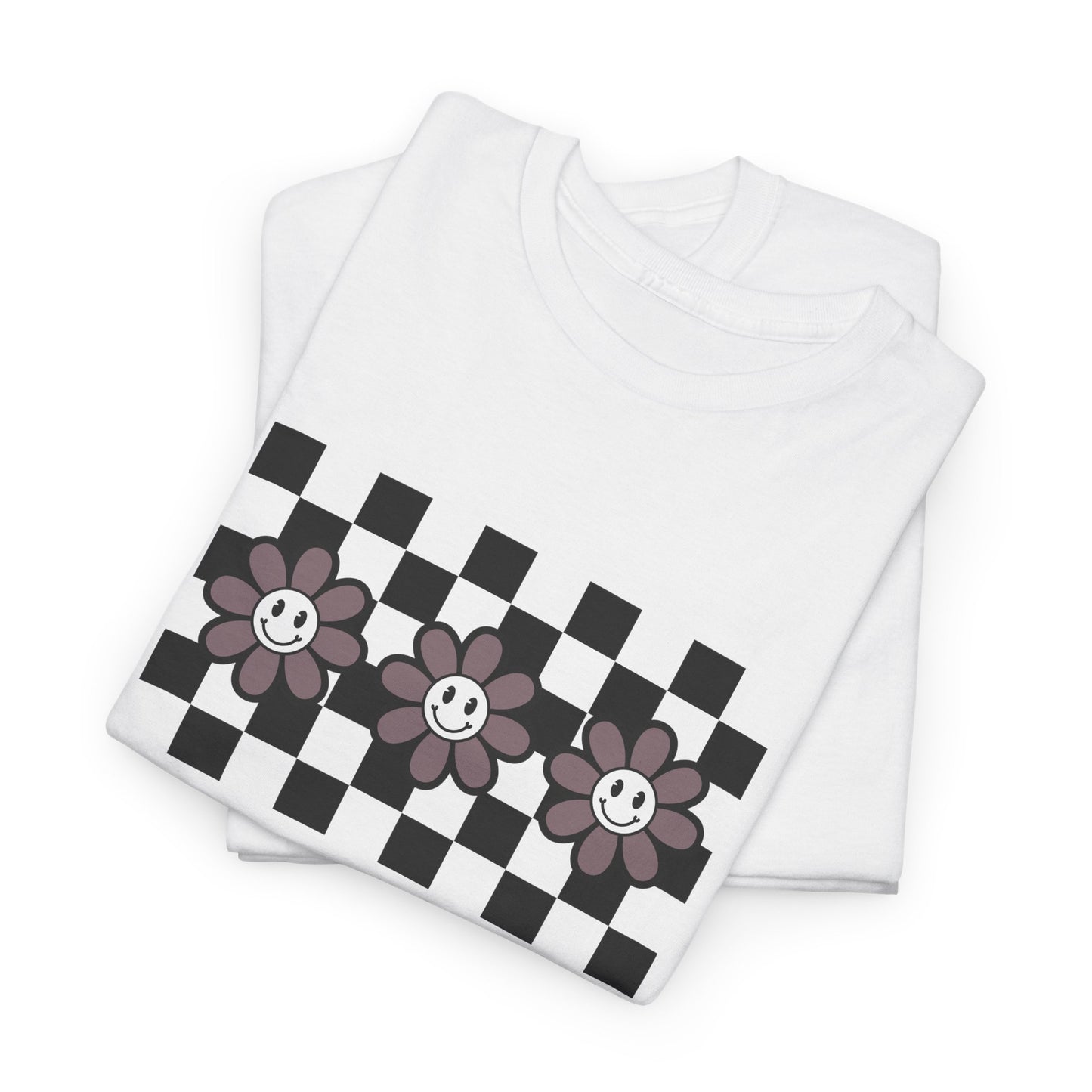 Checkered Flowers Heavy Cotton Tee