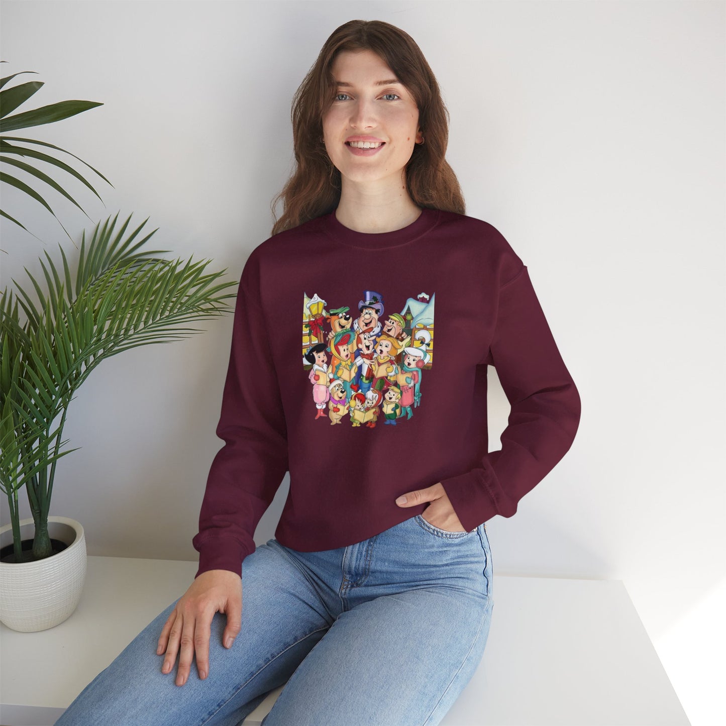 Vintage Cartoon Christmas Unisex Heavy Blend™ Crewneck Sweatshirt