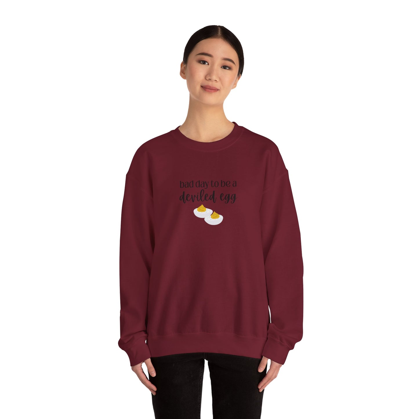 Bad Day to be a Deviled Egg Unisex Heavy Blend™ Crewneck Sweatshirt