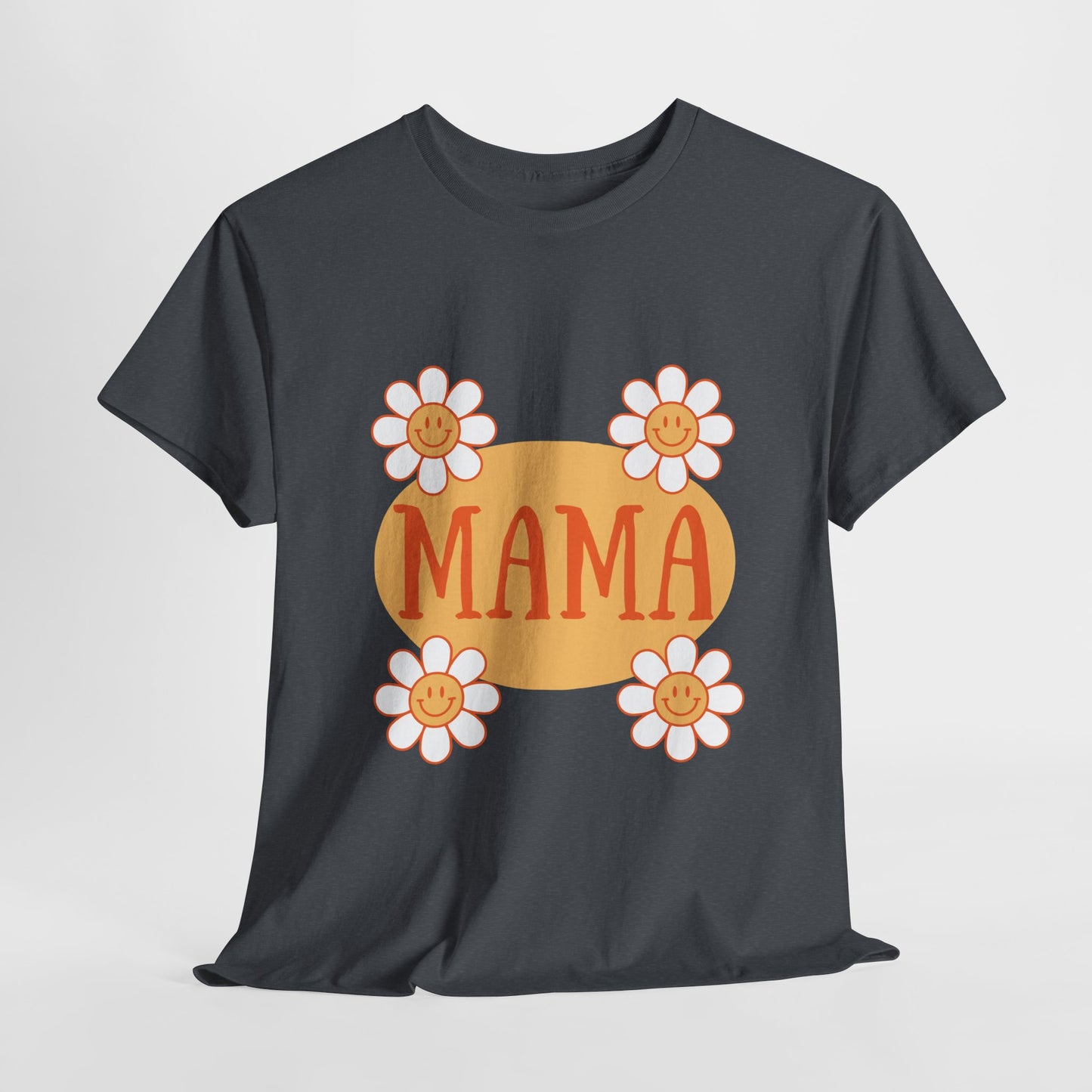 MAMA Retro Flowers Heavy Cotton Tee