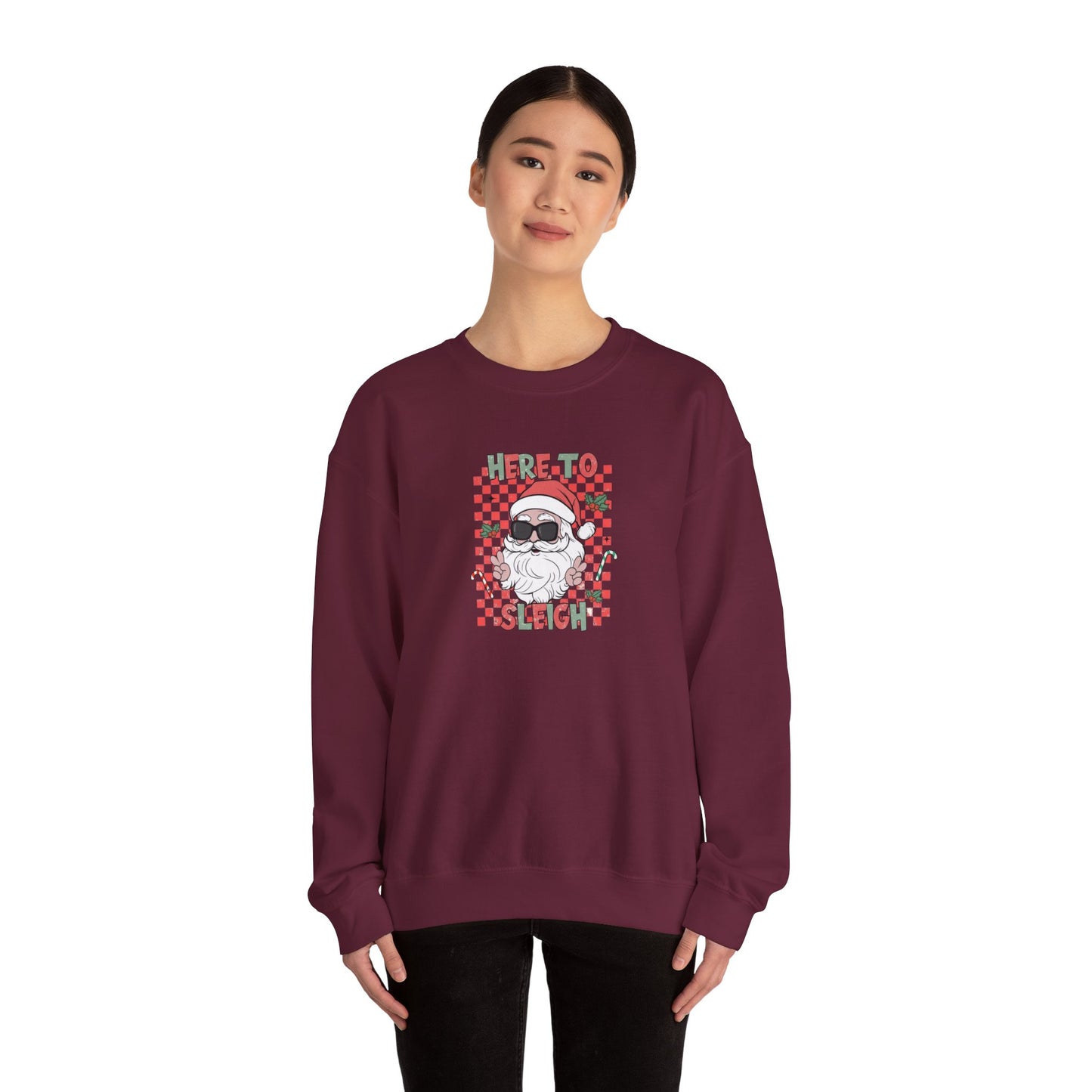 Here To Sleigh Heavy Blend™ Crewneck Sweatshirt