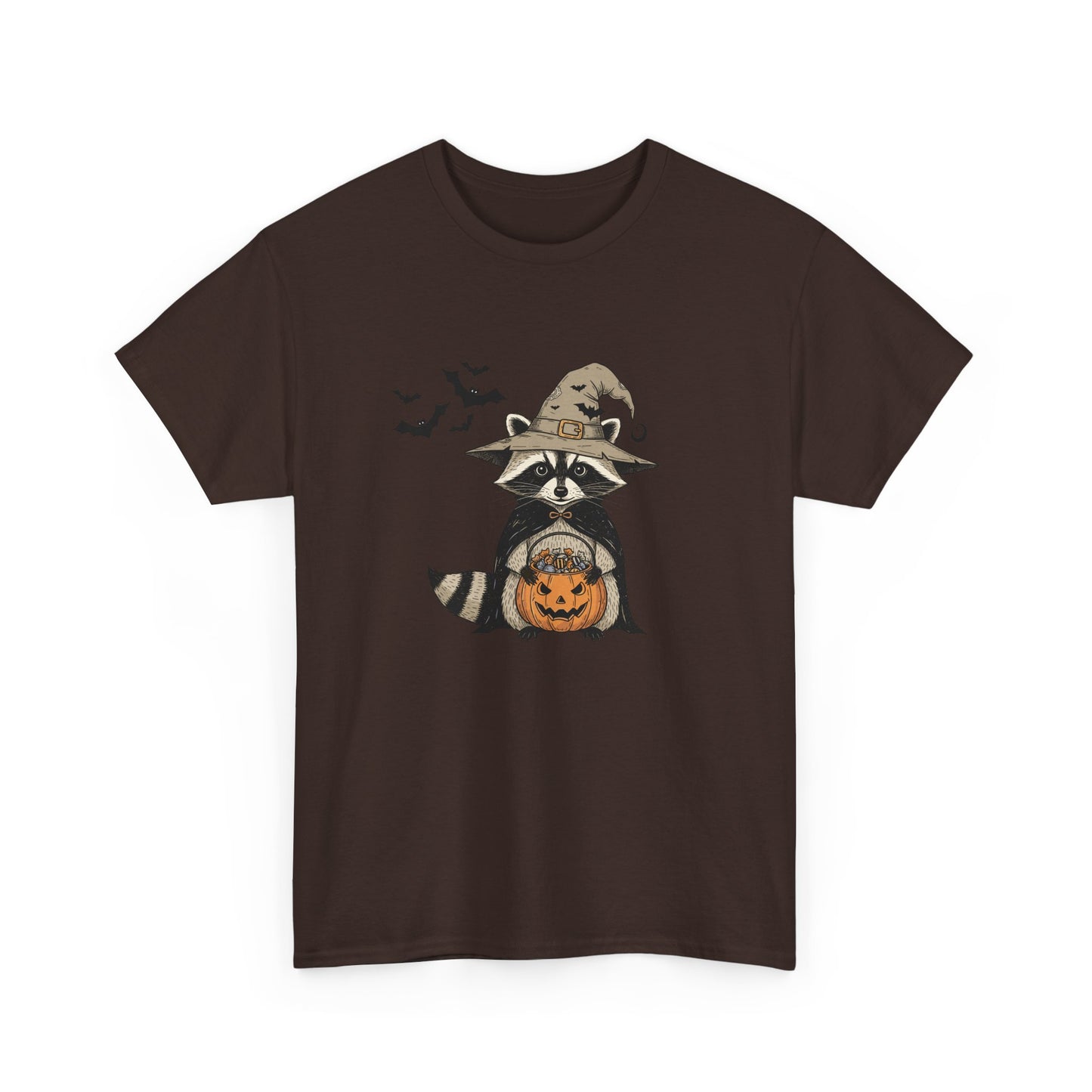 Halloween Raccoon Unisex Heavy Cotton Tee