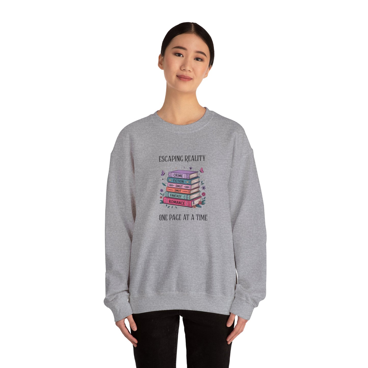 Escaping Reality One Page At A Time Heavy Blend™ Crewneck Sweatshirt