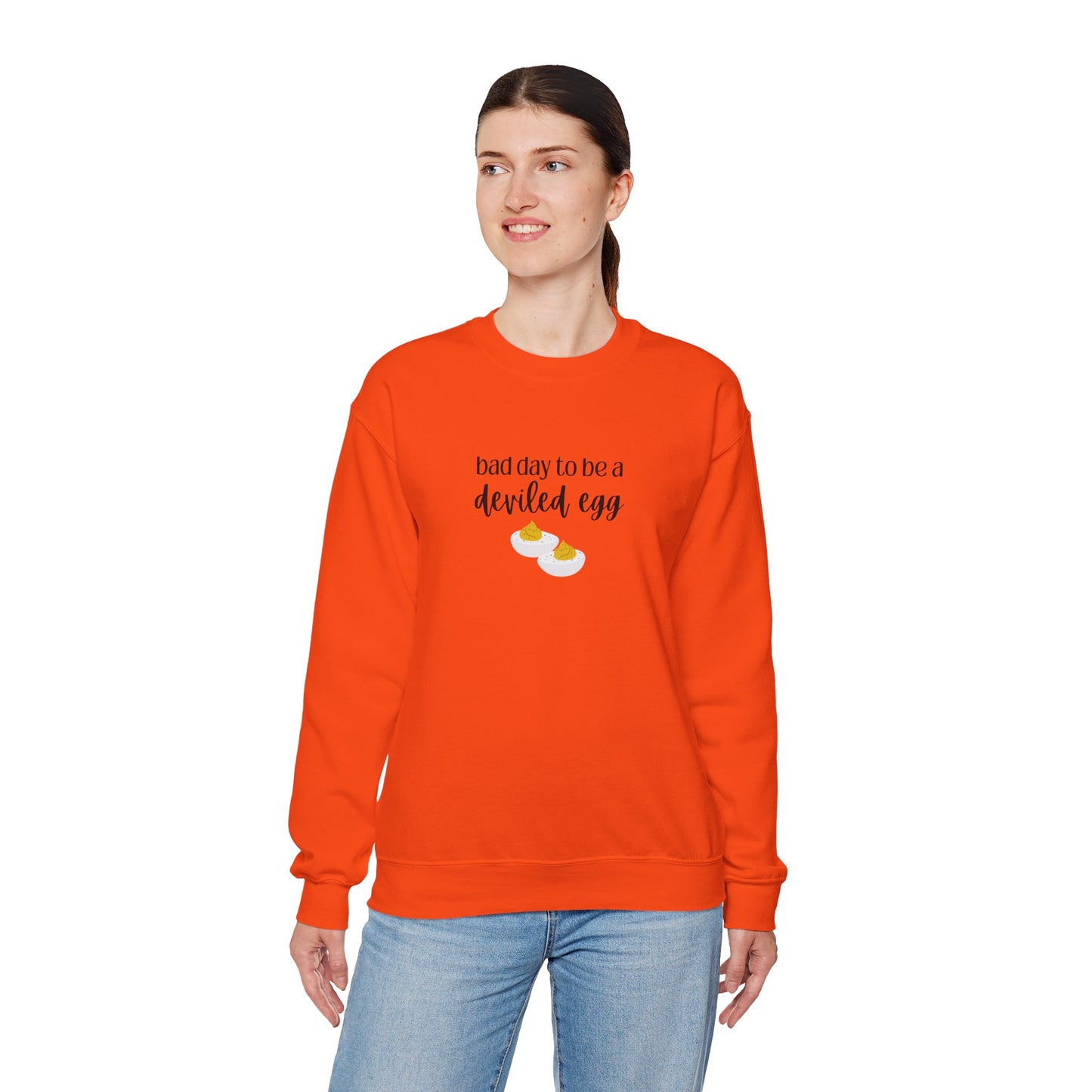 Bad Day to be a Deviled Egg Unisex Heavy Blend™ Crewneck Sweatshirt