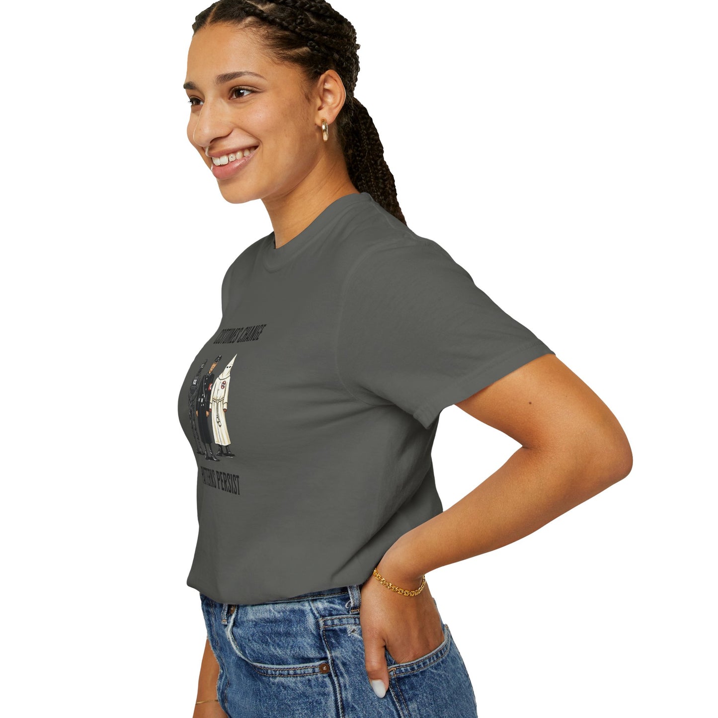 Costumes Change. Patterns Persist. Unisex Garment-Dyed T-shirt