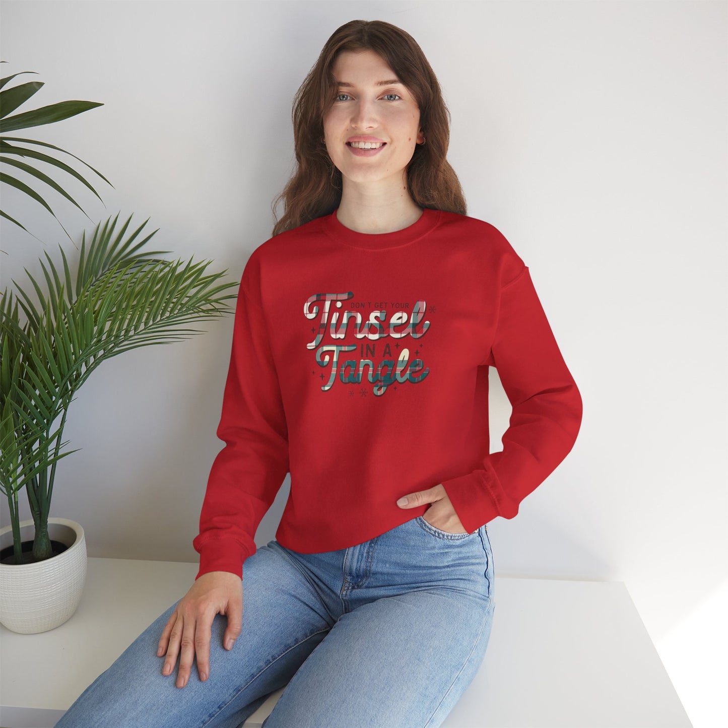 Don't Get Your Tinsel In A Tangle Heavy Blend™ Crewneck Sweatshirt