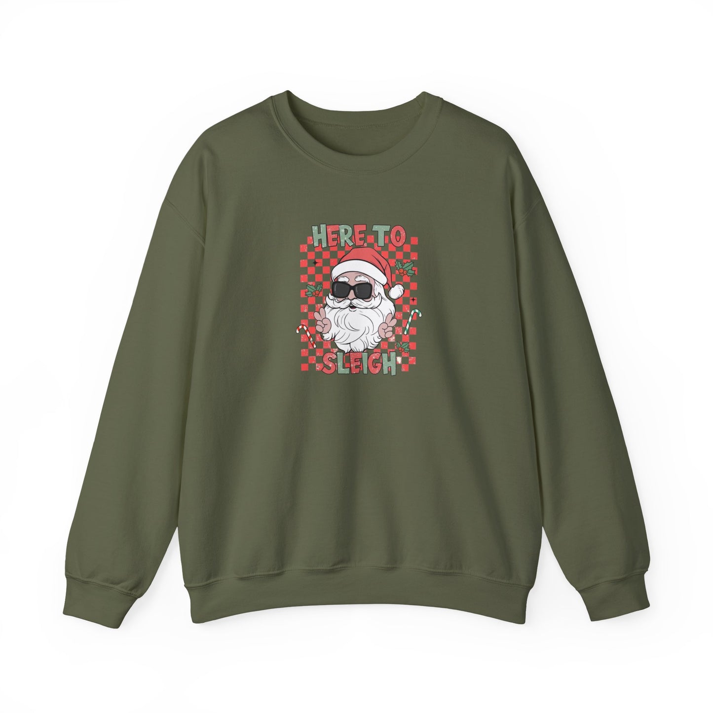 Here To Sleigh Heavy Blend™ Crewneck Sweatshirt