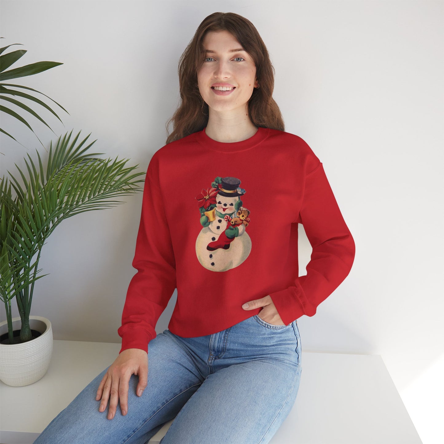 Vintage Snowman Unisex Heavy Blend™ Crewneck Sweatshirt