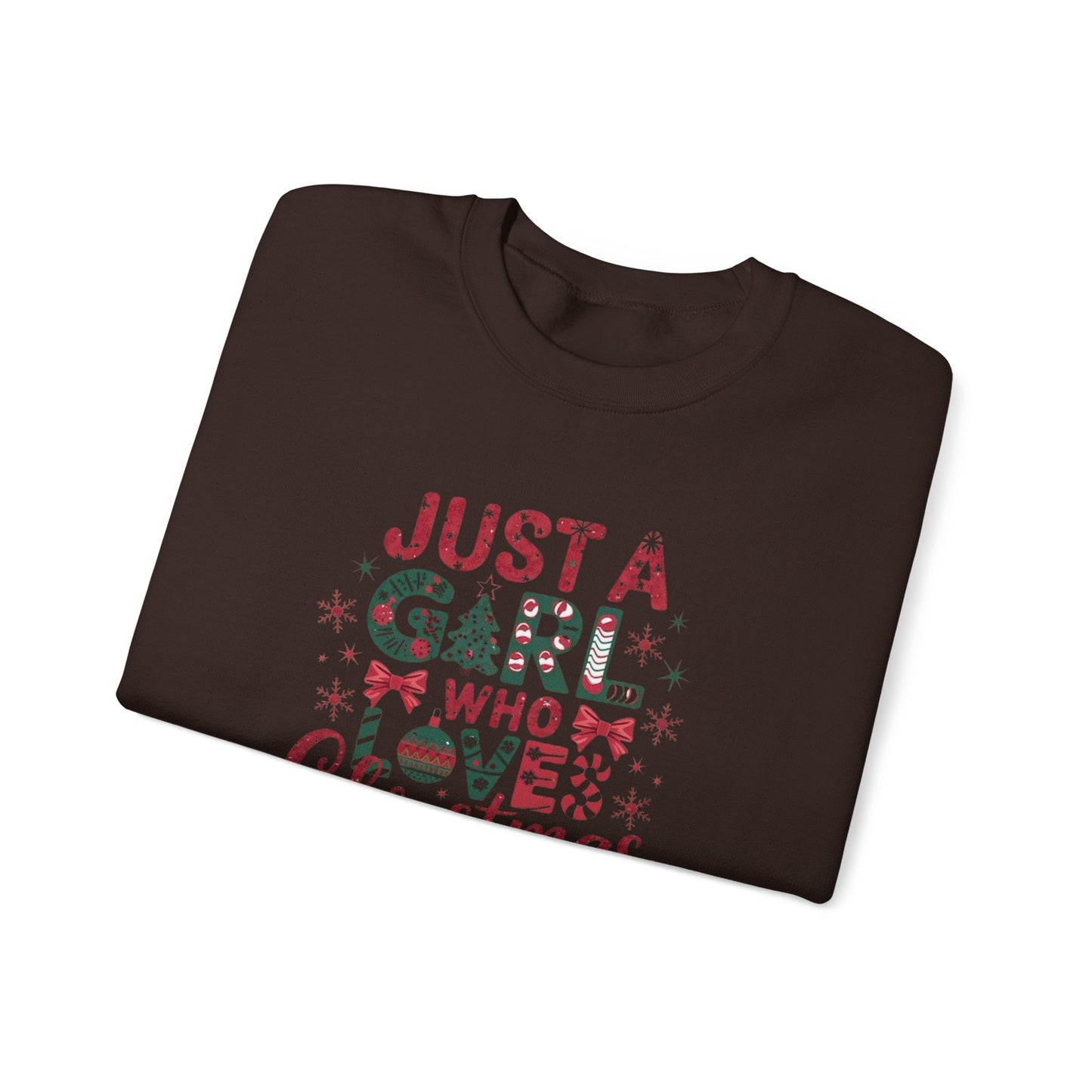 Just A Girl Who Loves Christmas Heavy Blend™ Crewneck Sweatshirt