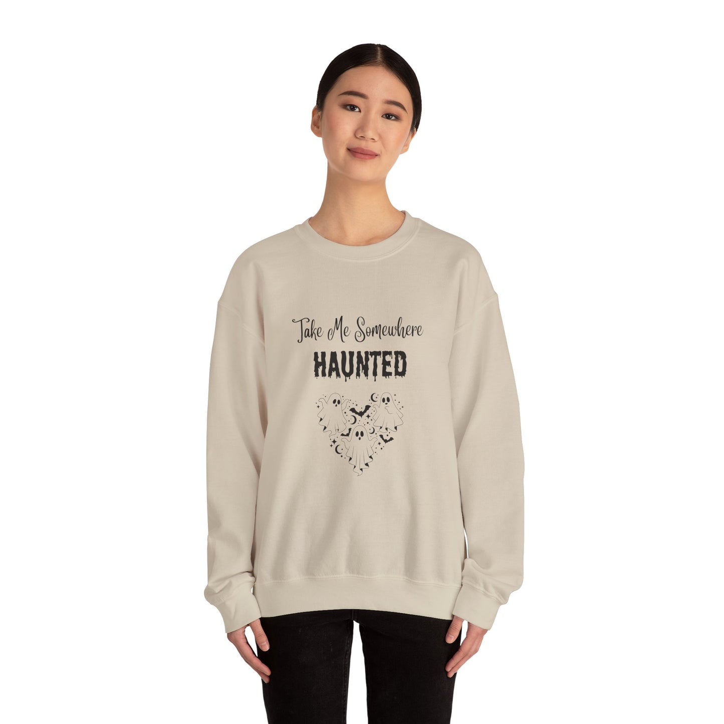 Take Me Somewhere Haunted Unisex Heavy Blend™ Crewneck Sweatshirt