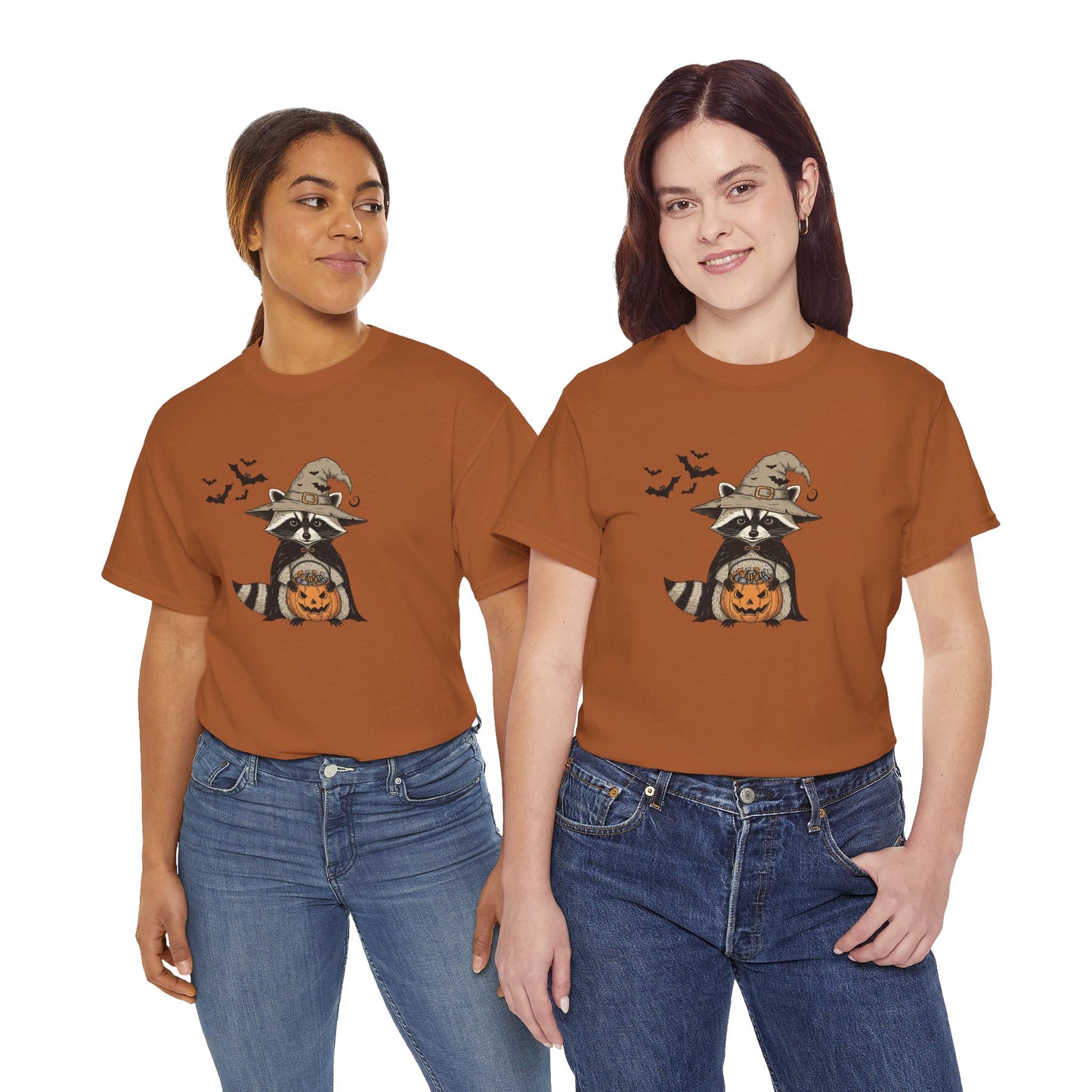 Halloween Raccoon Unisex Heavy Cotton Tee