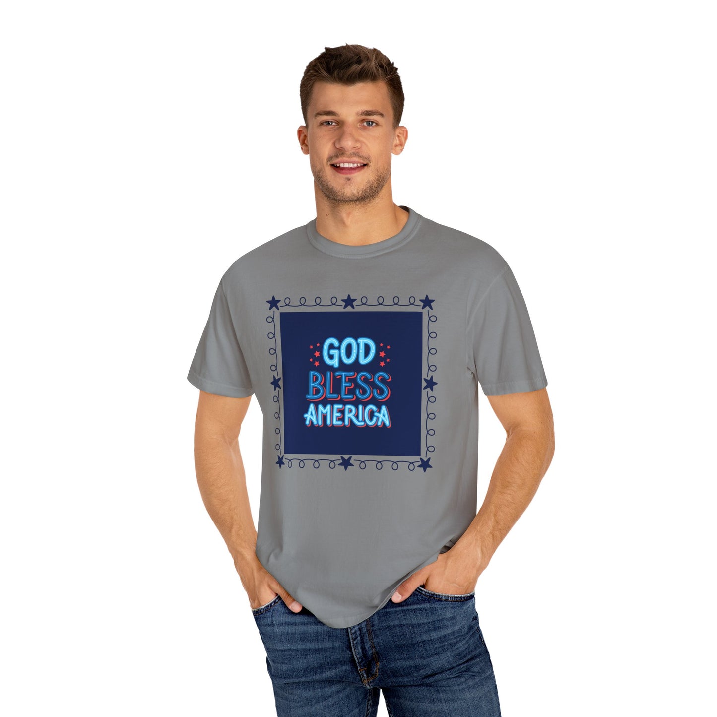 4th of July Unisex Garment-Dyed T-shirt