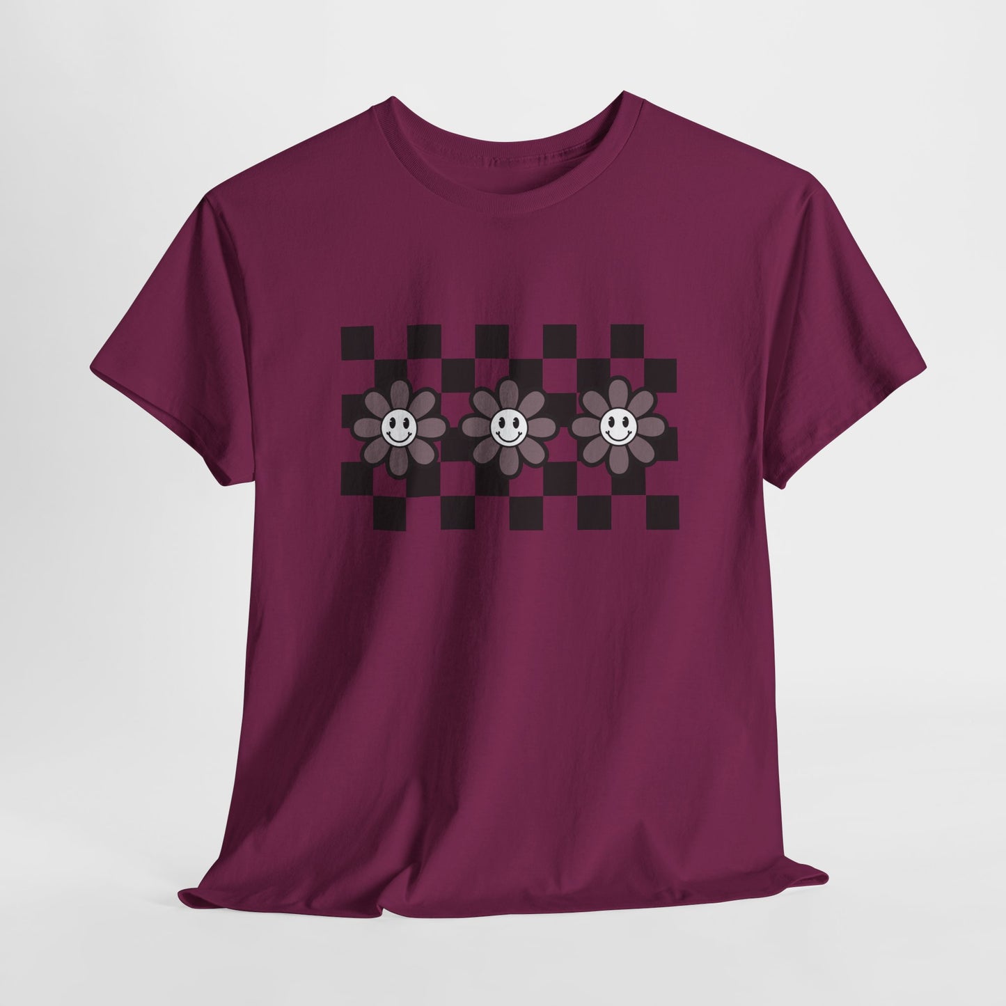 Checkered Flowers Heavy Cotton Tee
