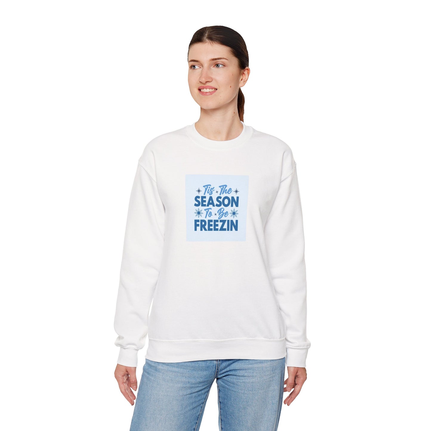 Tis The Season To Be Freezin Unisex Heavy Blend™ Crewneck Sweatshirt