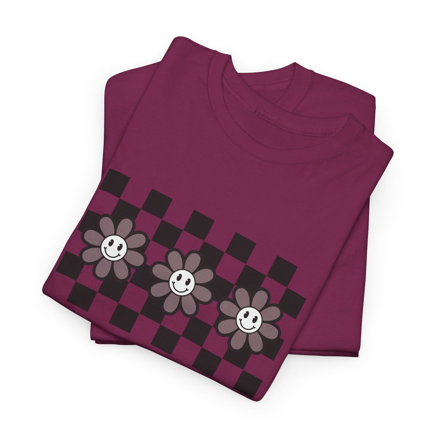 Checkered Flowers Heavy Cotton Tee
