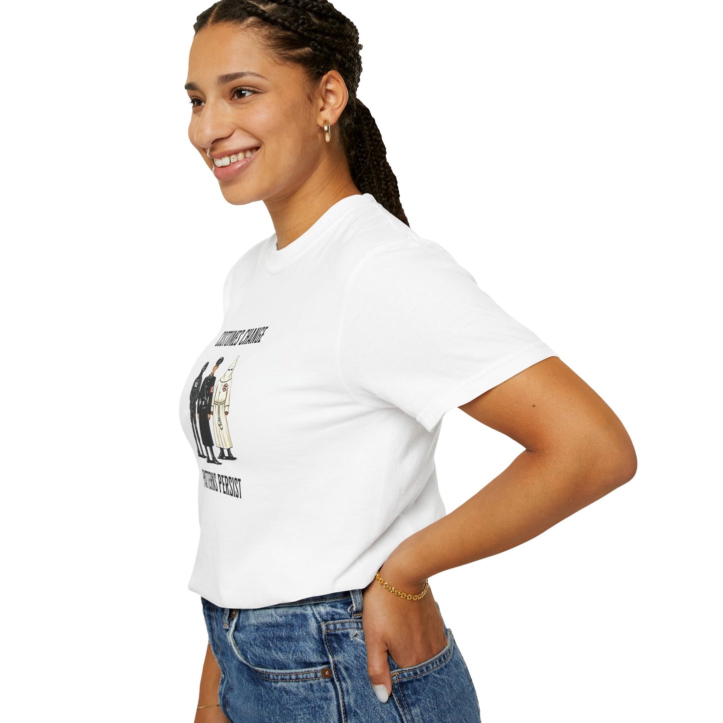Costumes Change. Patterns Persist. Unisex Garment-Dyed T-shirt