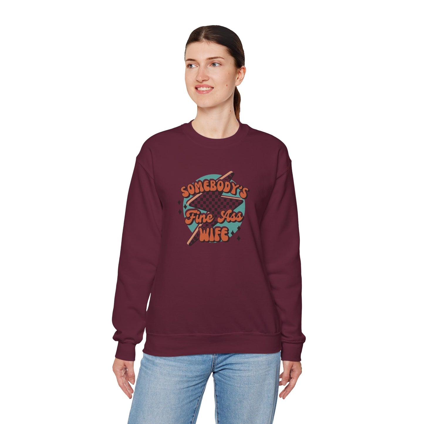 Somebody's Fine A** Wife Heavy Blend™ Crewneck Sweatshirt