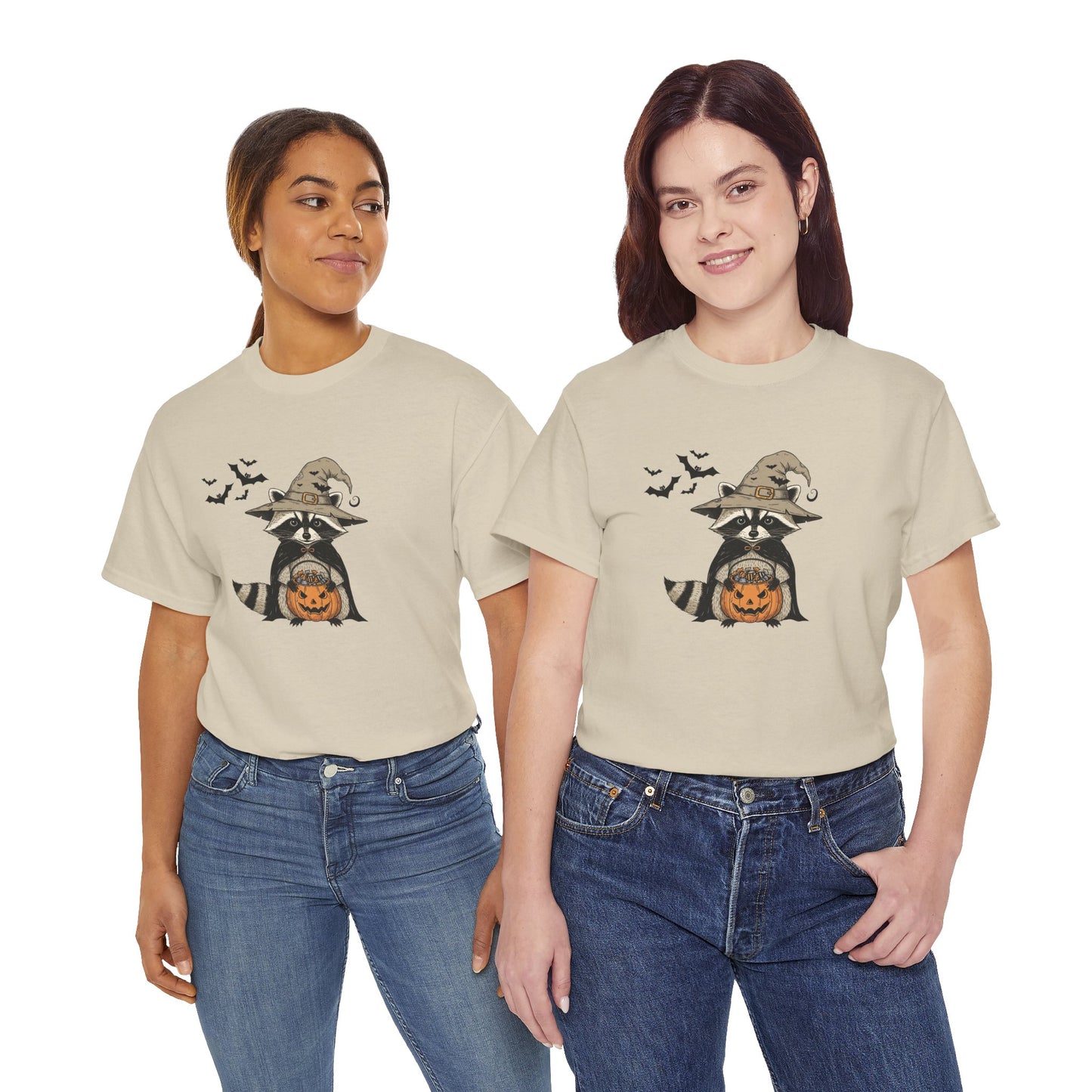 Halloween Raccoon Unisex Heavy Cotton Tee