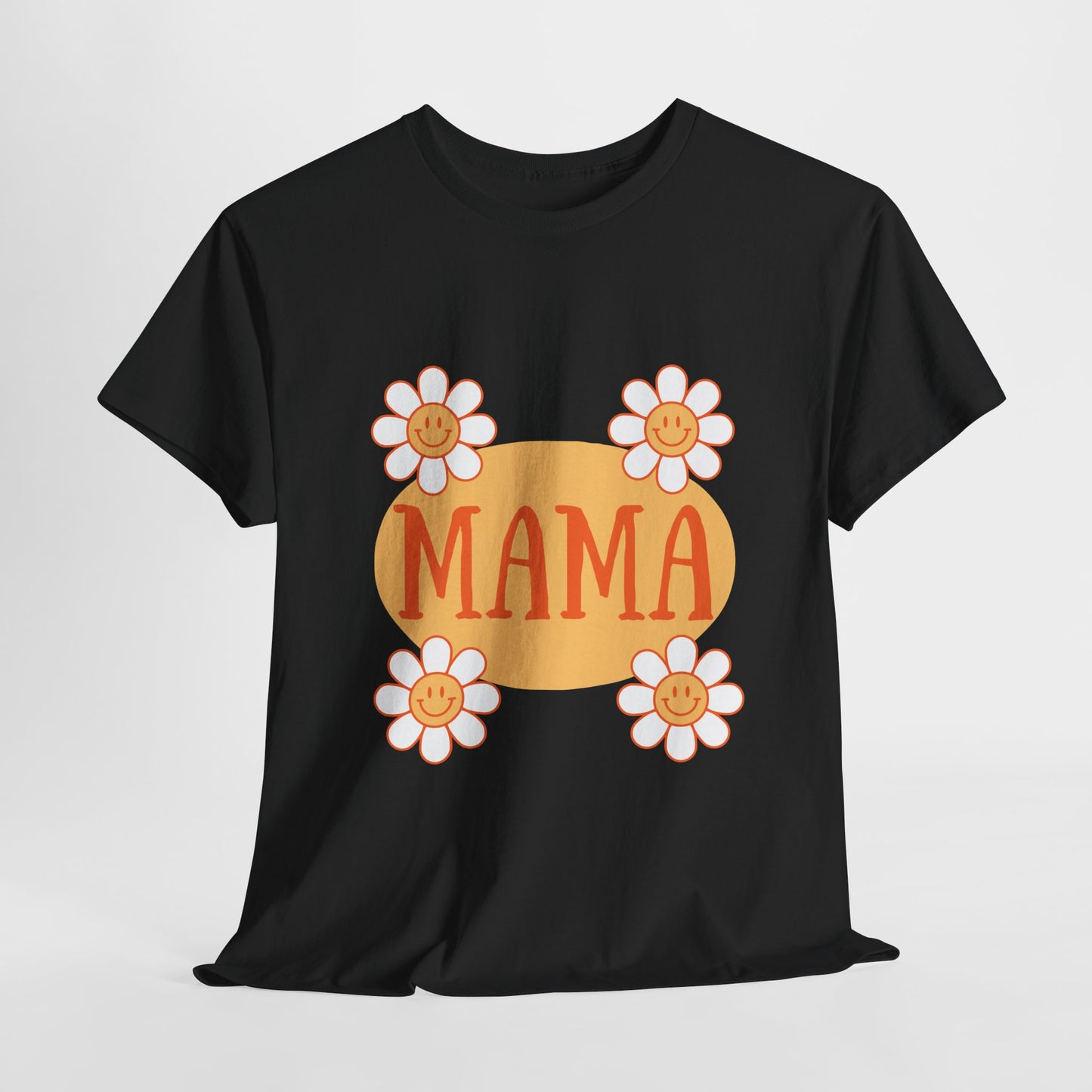 MAMA Retro Flowers Heavy Cotton Tee