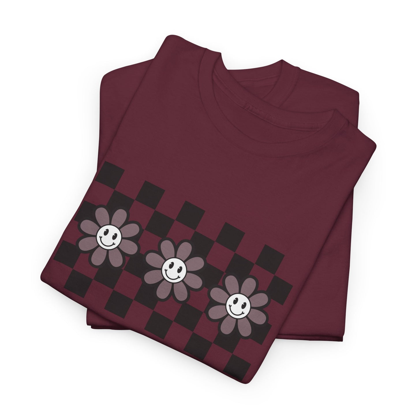 Checkered Flowers Heavy Cotton Tee