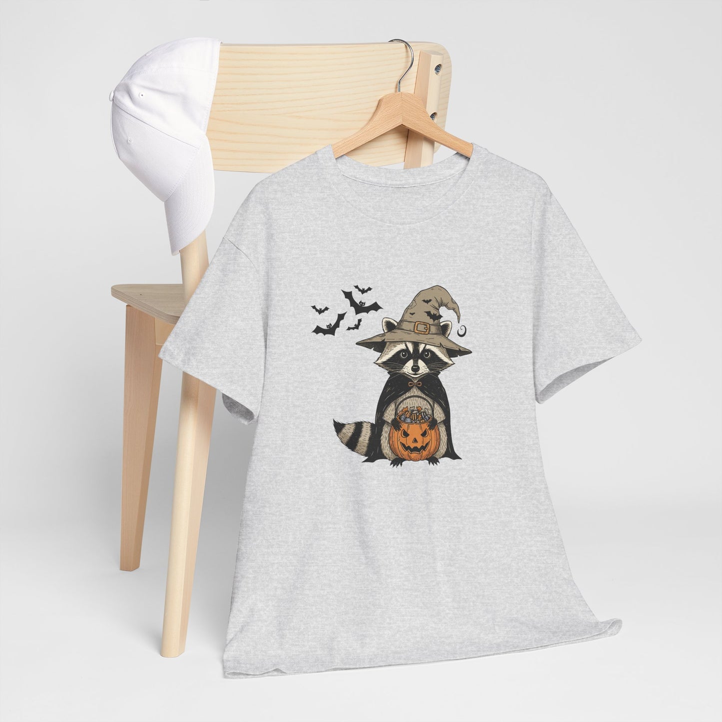 Halloween Raccoon Unisex Heavy Cotton Tee