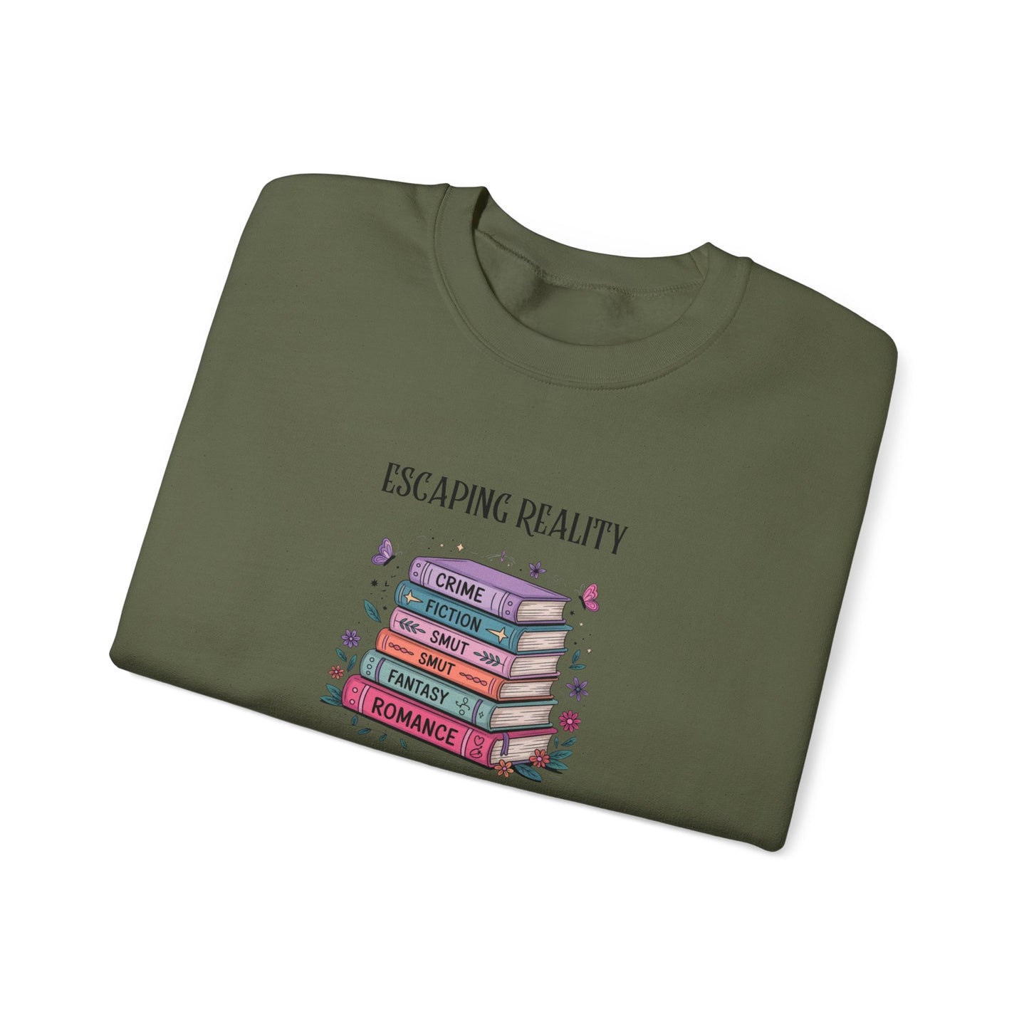 Escaping Reality One Page At A Time Heavy Blend™ Crewneck Sweatshirt