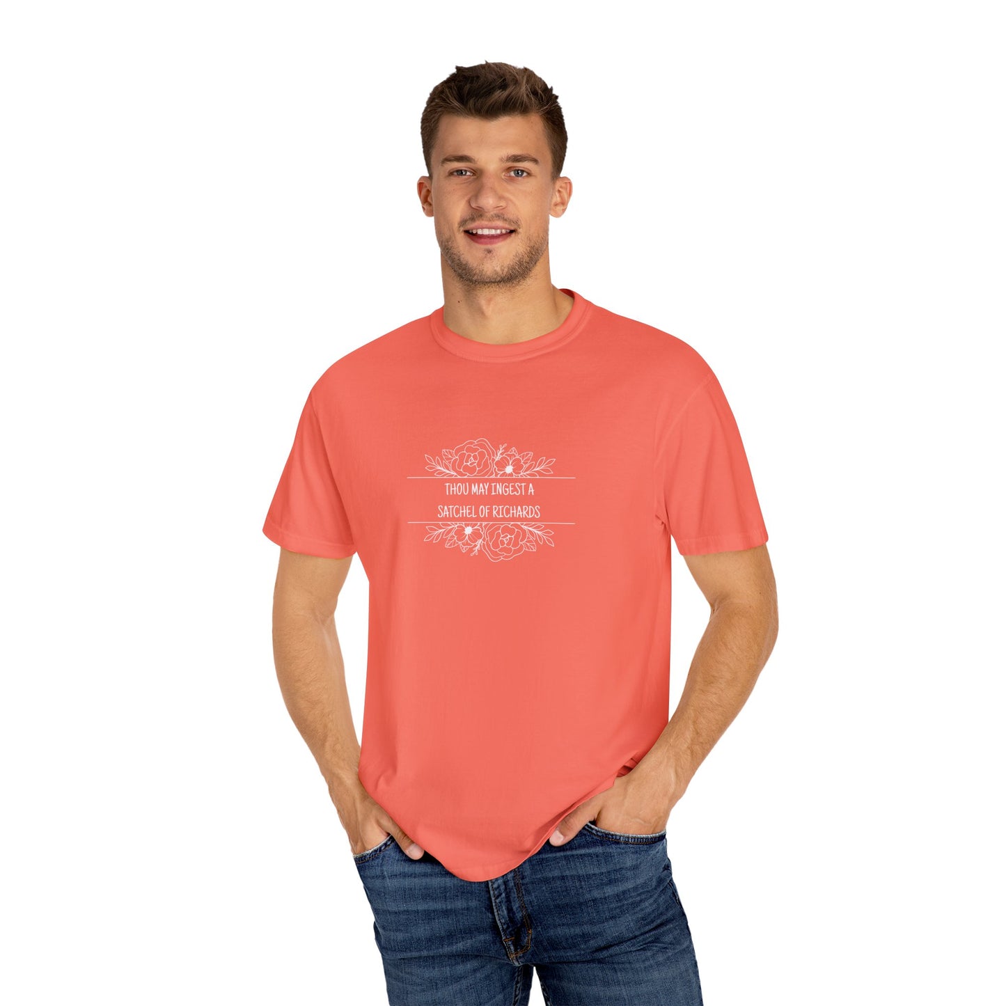 Thou May Ingest A Satchel of Richards Unisex Garment-Dyed T-shirt