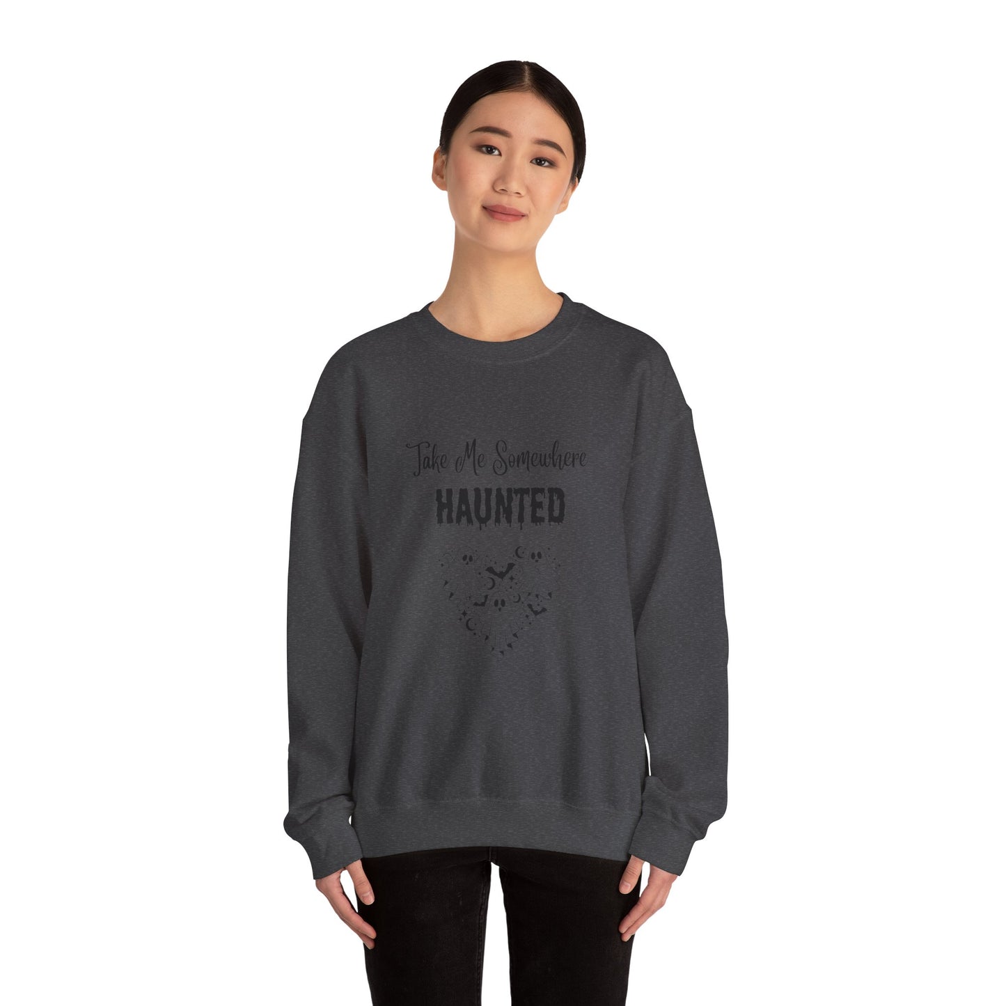 Take Me Somewhere Haunted Unisex Heavy Blend™ Crewneck Sweatshirt