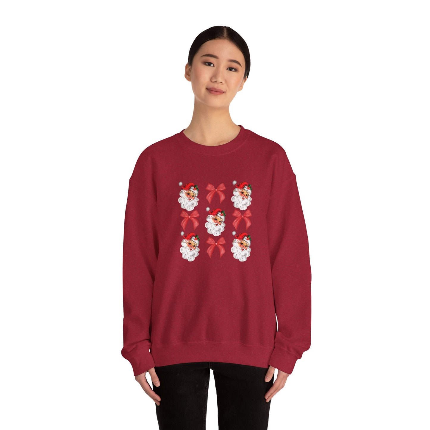 Christmas Bows & Santa Unisex Heavy Blend™ Crewneck Sweatshirt