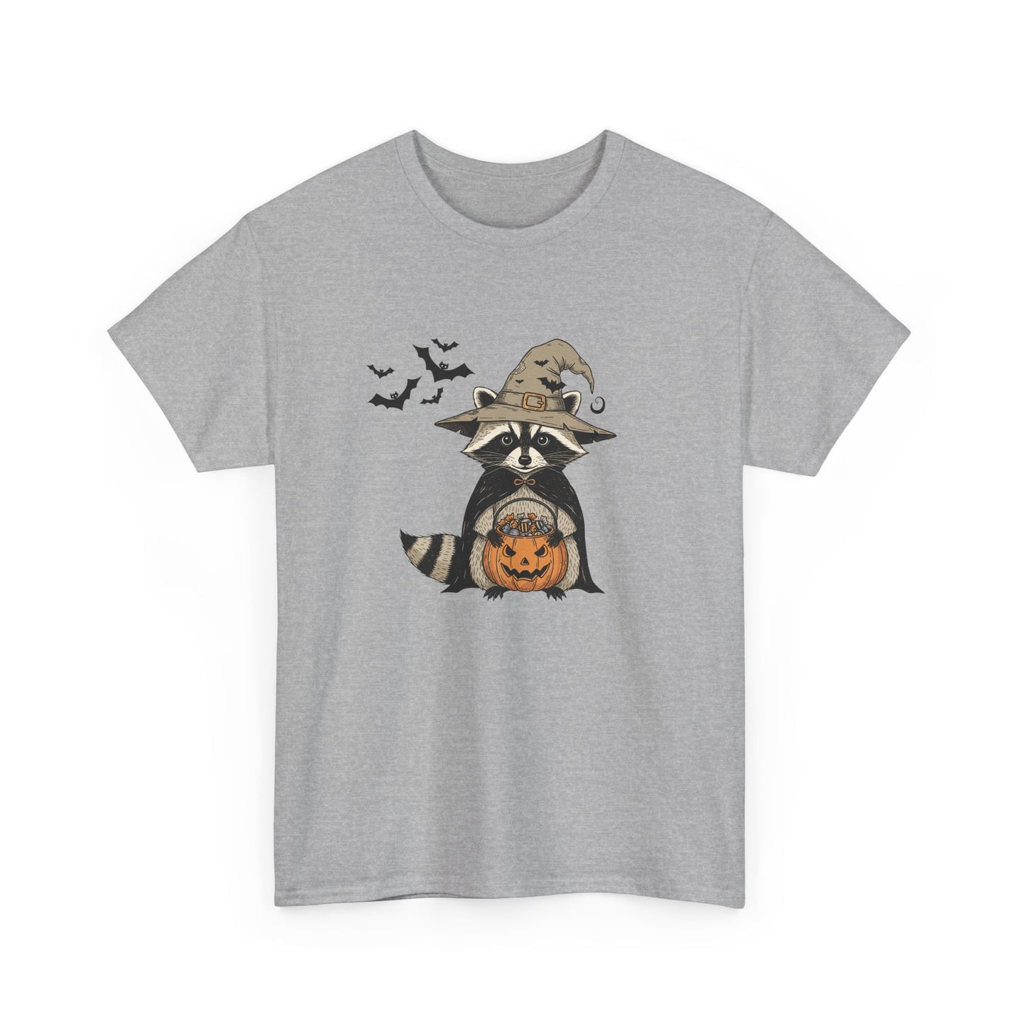Halloween Raccoon Unisex Heavy Cotton Tee