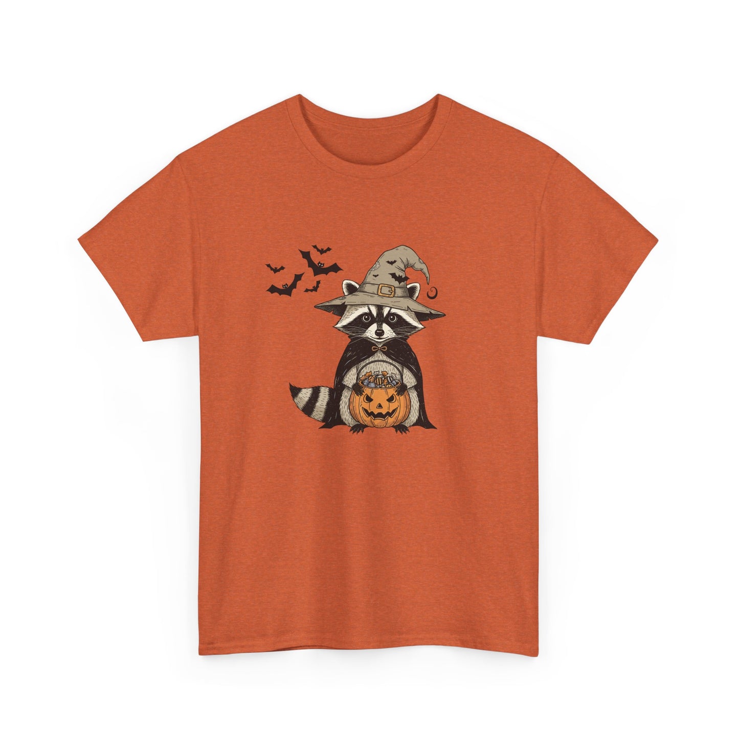Halloween Raccoon Unisex Heavy Cotton Tee