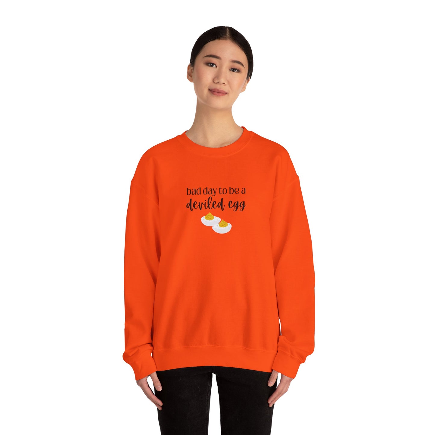 Bad Day to be a Deviled Egg Unisex Heavy Blend™ Crewneck Sweatshirt