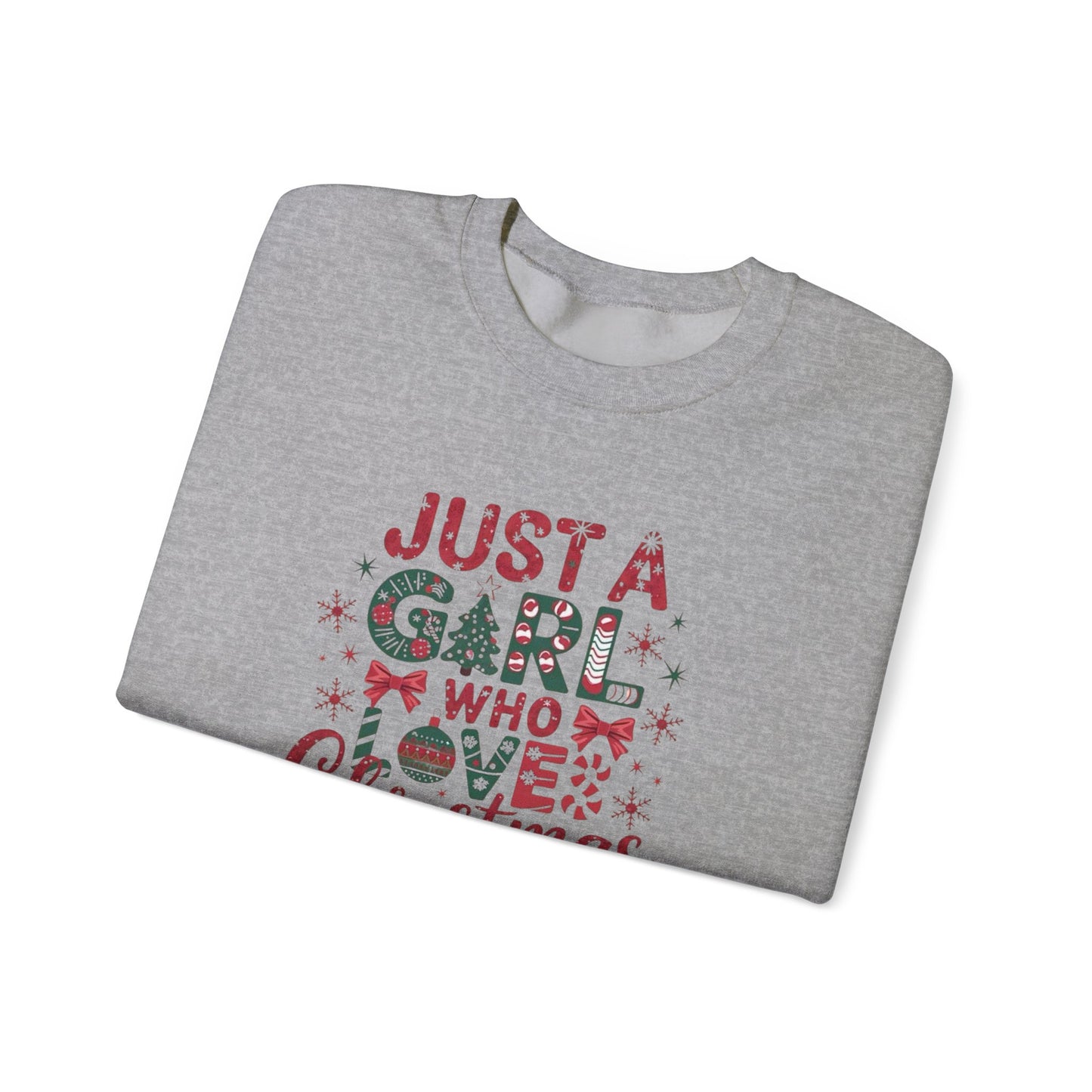 Just A Girl Who Loves Christmas Heavy Blend™ Crewneck Sweatshirt