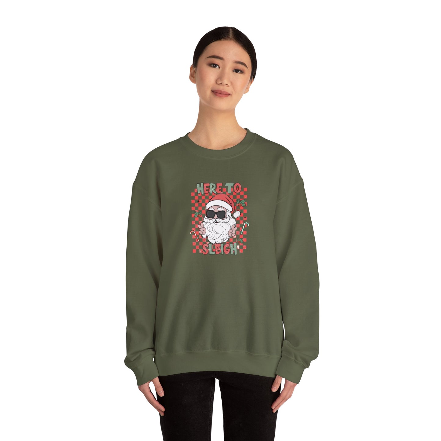 Here To Sleigh Heavy Blend™ Crewneck Sweatshirt
