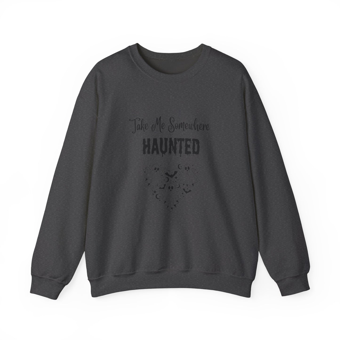 Take Me Somewhere Haunted Unisex Heavy Blend™ Crewneck Sweatshirt