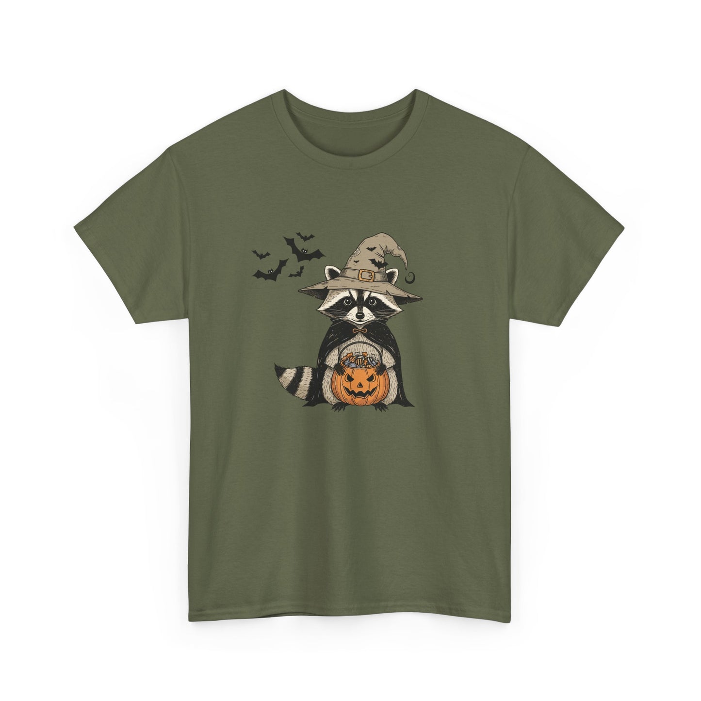 Halloween Raccoon Unisex Heavy Cotton Tee