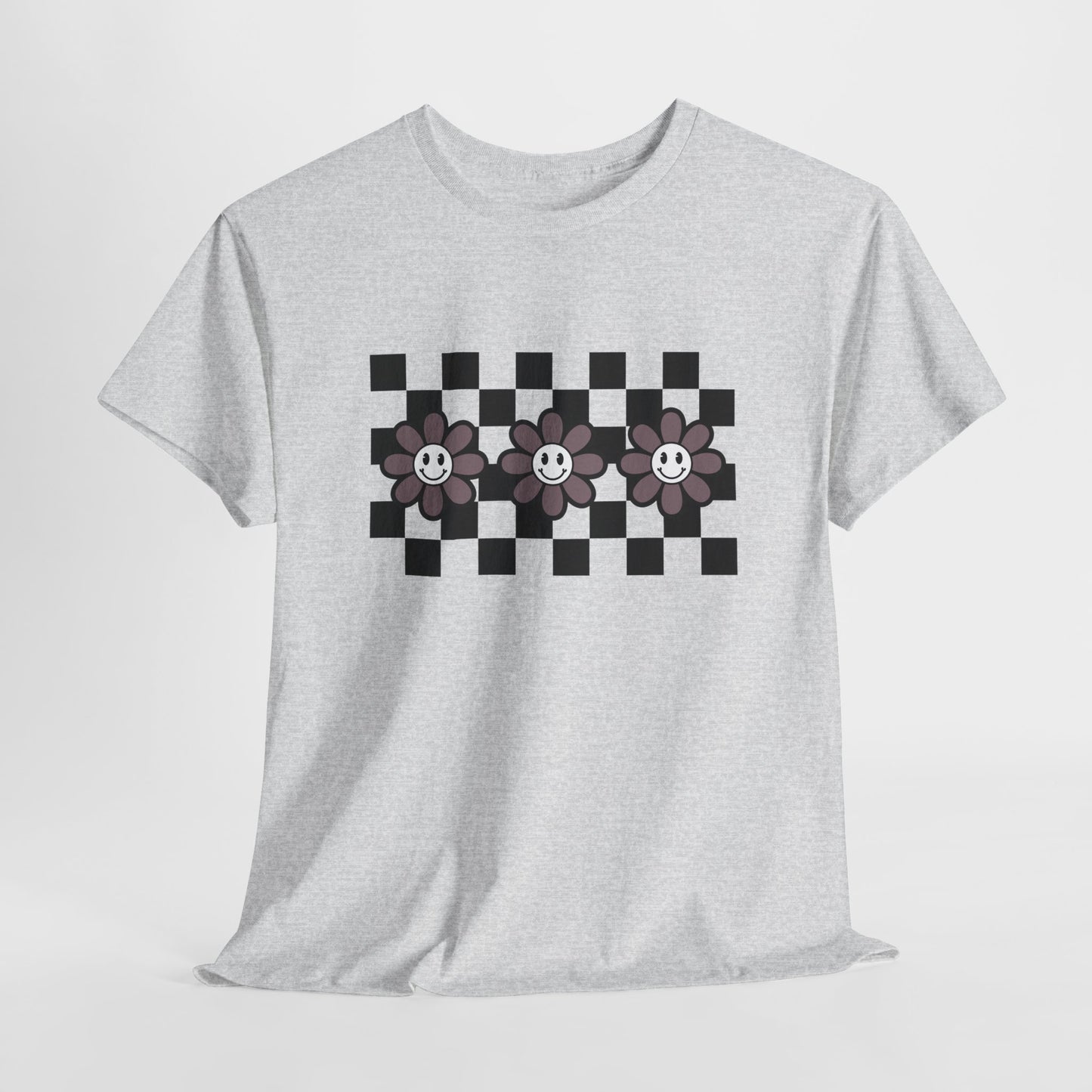 Checkered Flowers Heavy Cotton Tee