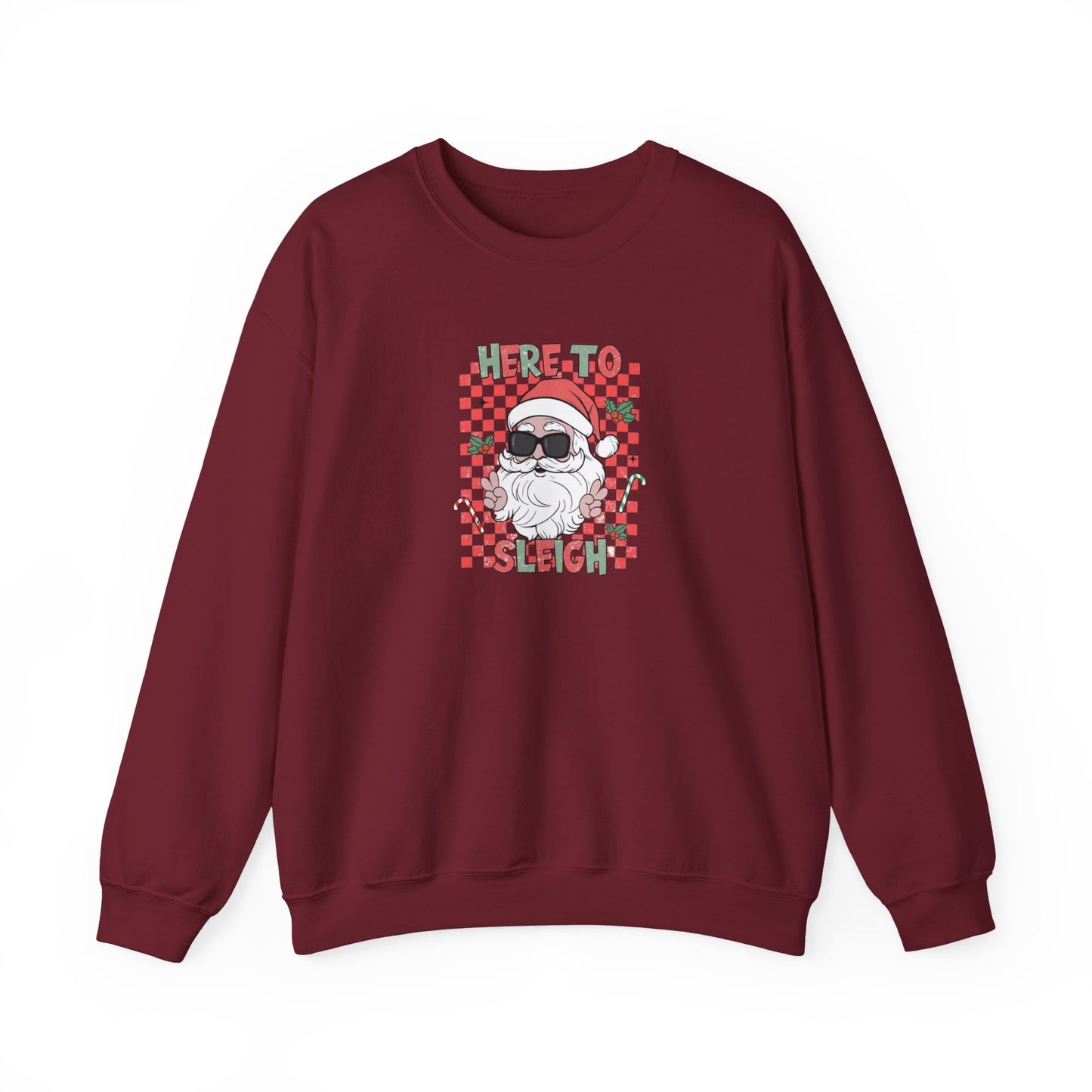 Here To Sleigh Heavy Blend™ Crewneck Sweatshirt