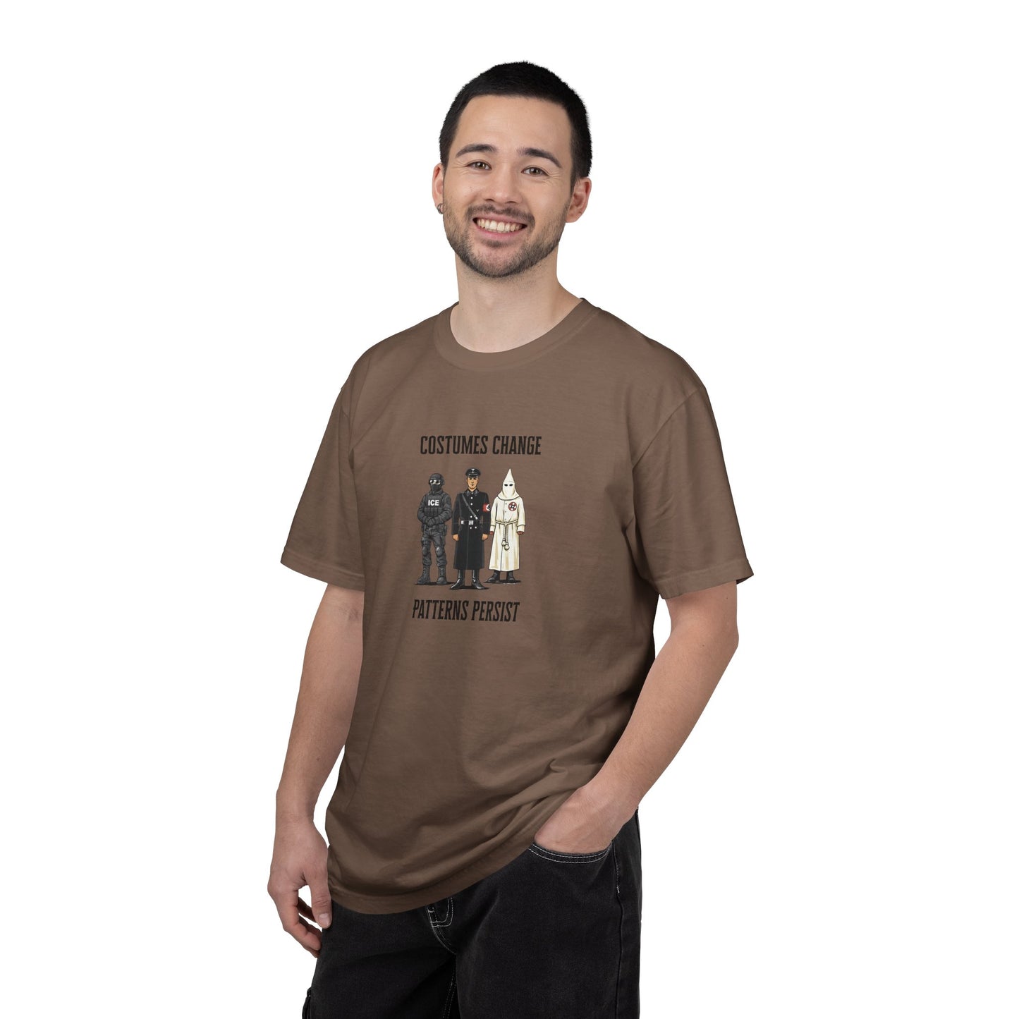 Costumes Change. Patterns Persist. Unisex Garment-Dyed T-shirt
