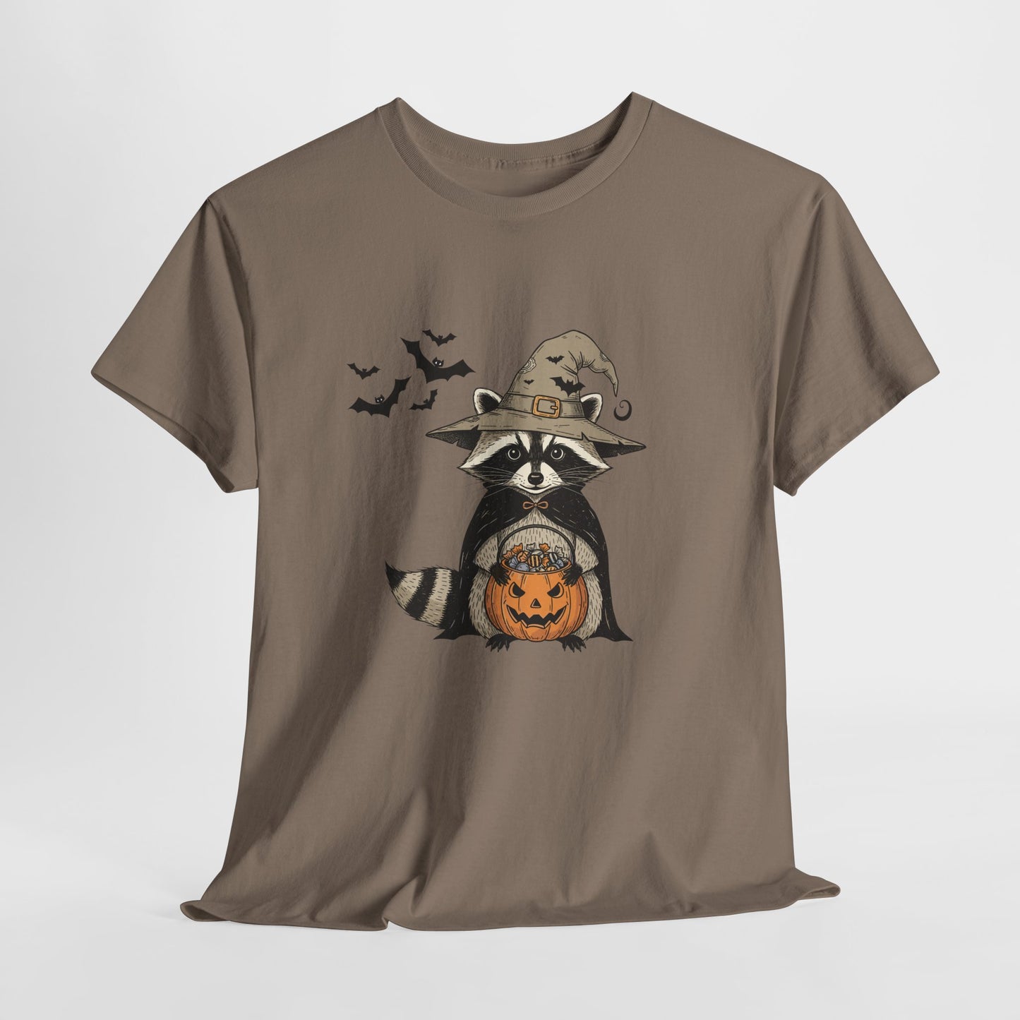 Halloween Raccoon Unisex Heavy Cotton Tee