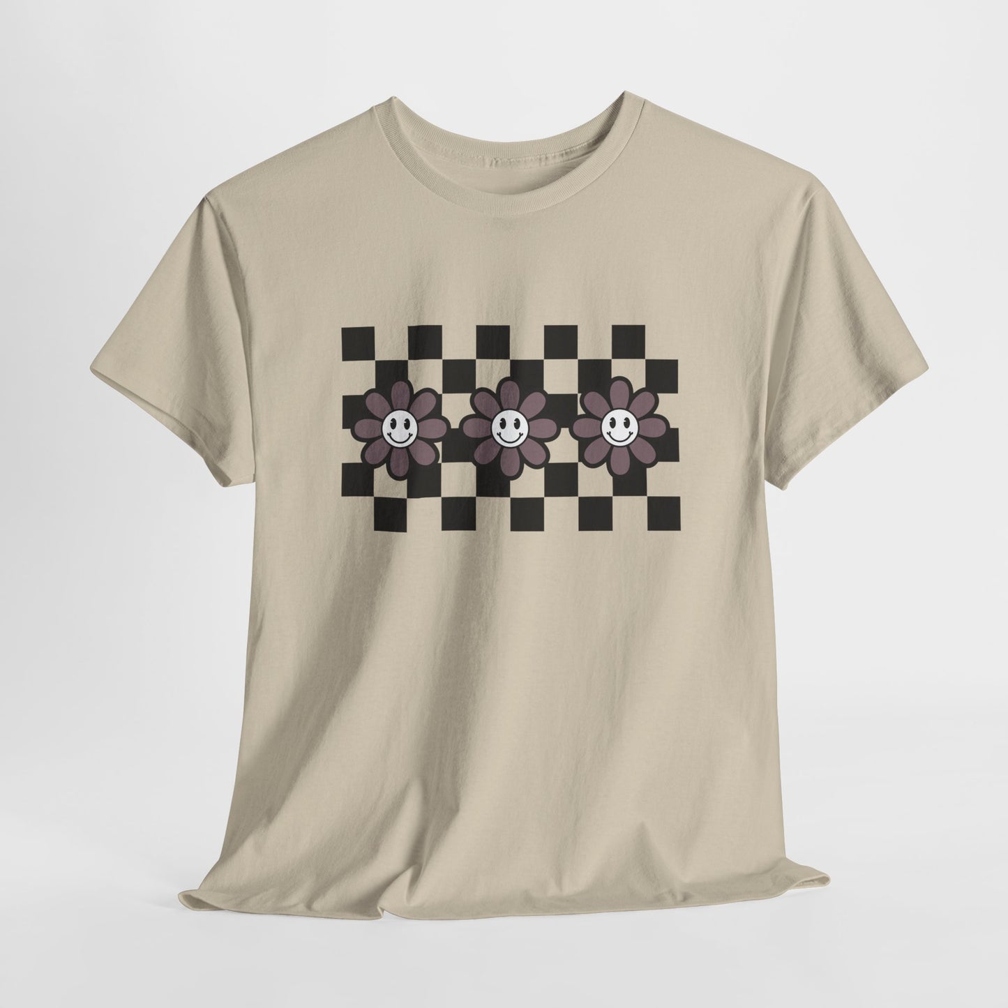 Checkered Flowers Heavy Cotton Tee