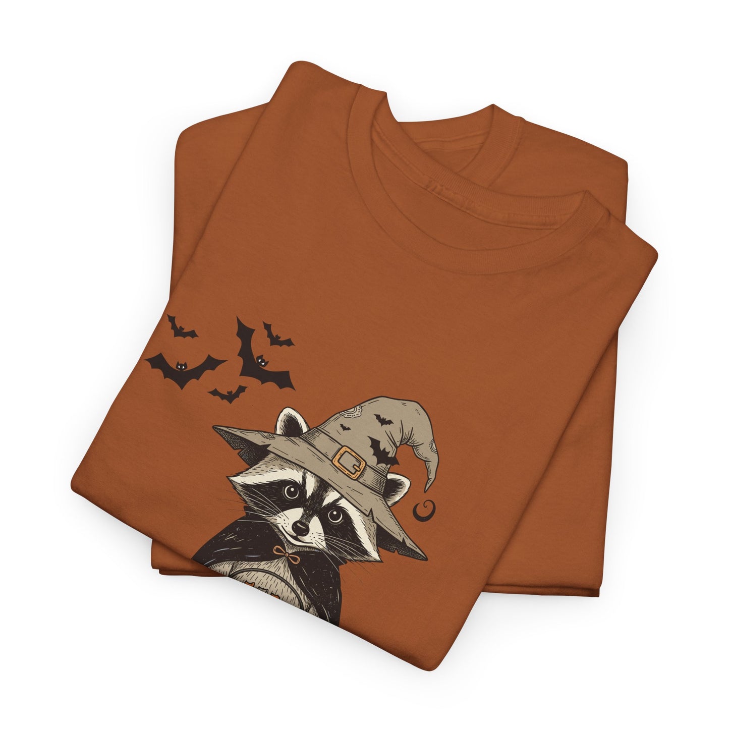 Halloween Raccoon Unisex Heavy Cotton Tee