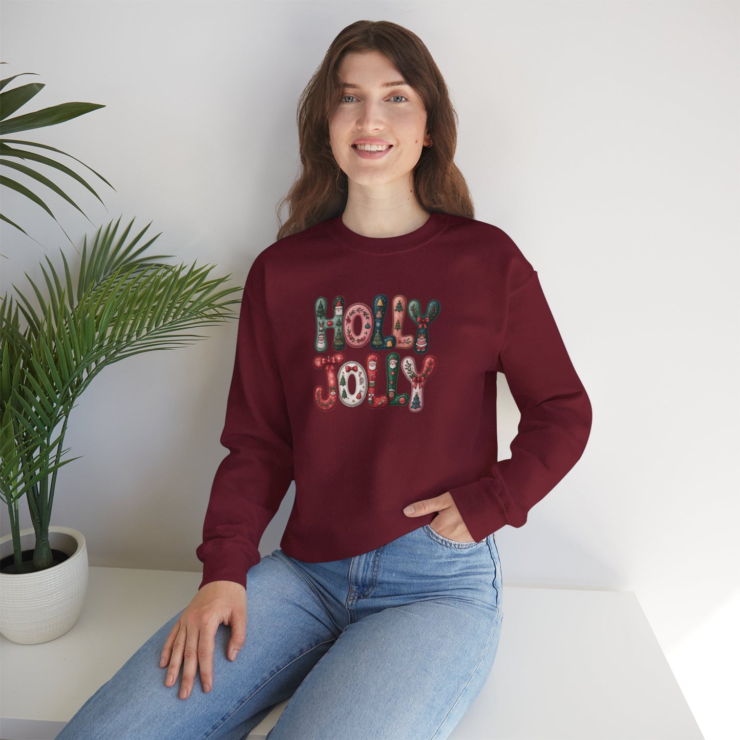 Holly Jolly Unisex Heavy Blend™ Crewneck Sweatshirt