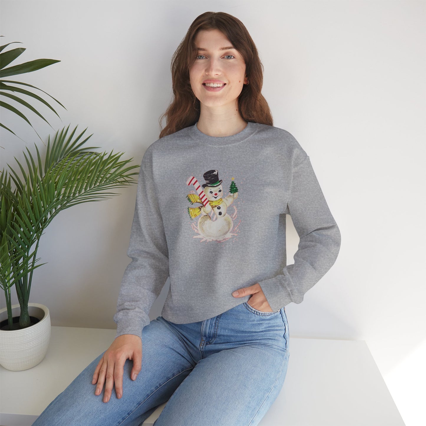 Vintage Snowman Unisex Heavy Blend™ Crewneck Sweatshirt