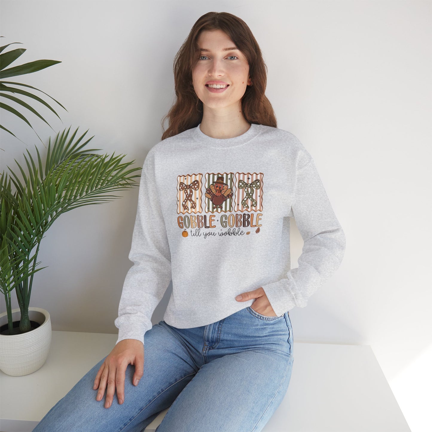 Gobble, Gobble Til You Wobble Heavy Blend™ Crewneck Sweatshirt